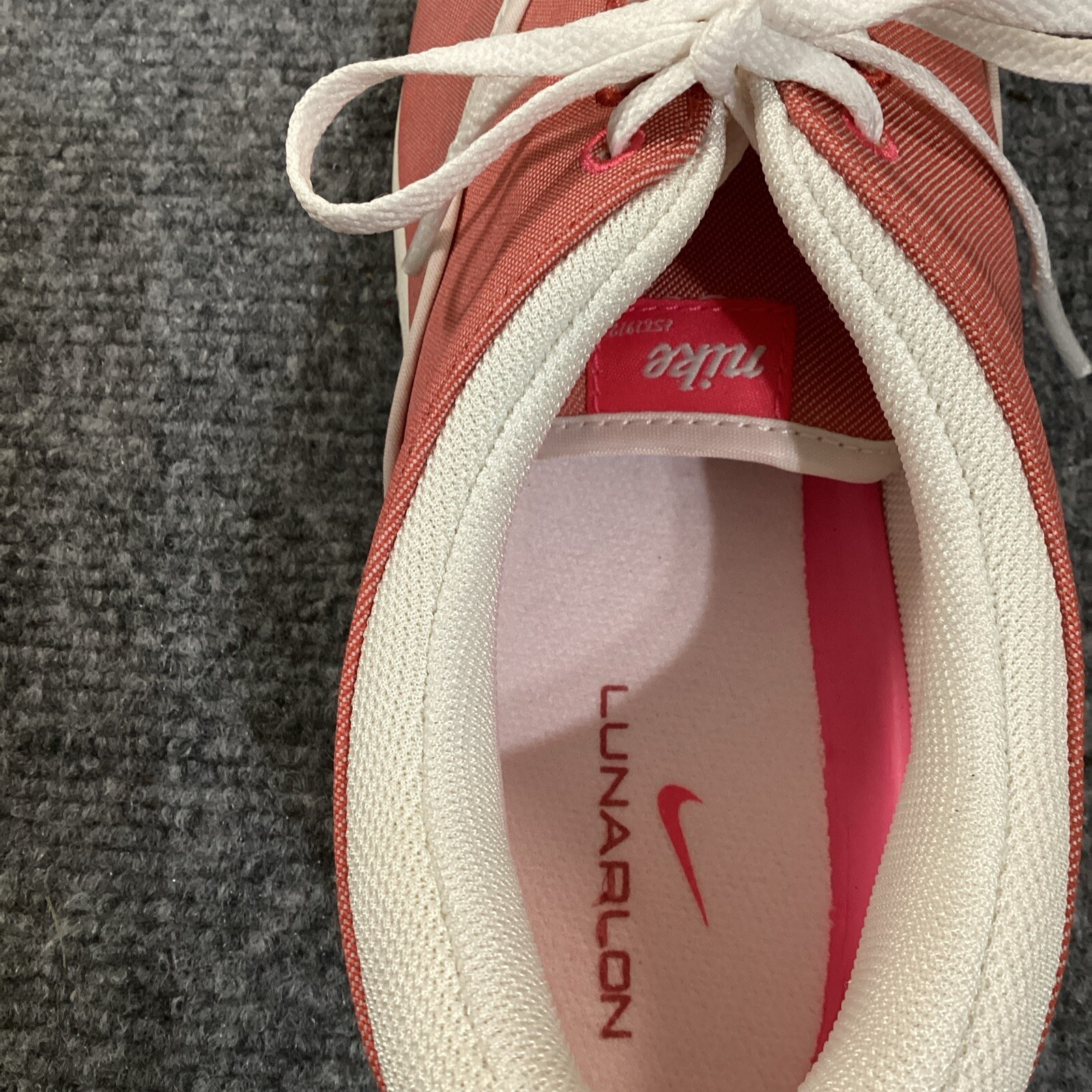 Nike Golf Shoes Womens 8 Pink Lunarlon Duet Spikeless Redwood 549593-800 Lace