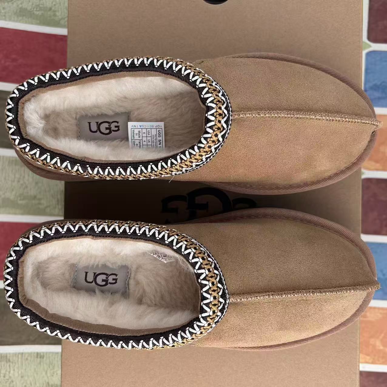 UGG Tasman II Women’s Shoes Chestnut Suede Upper Wool Slippers with Box US 6-11