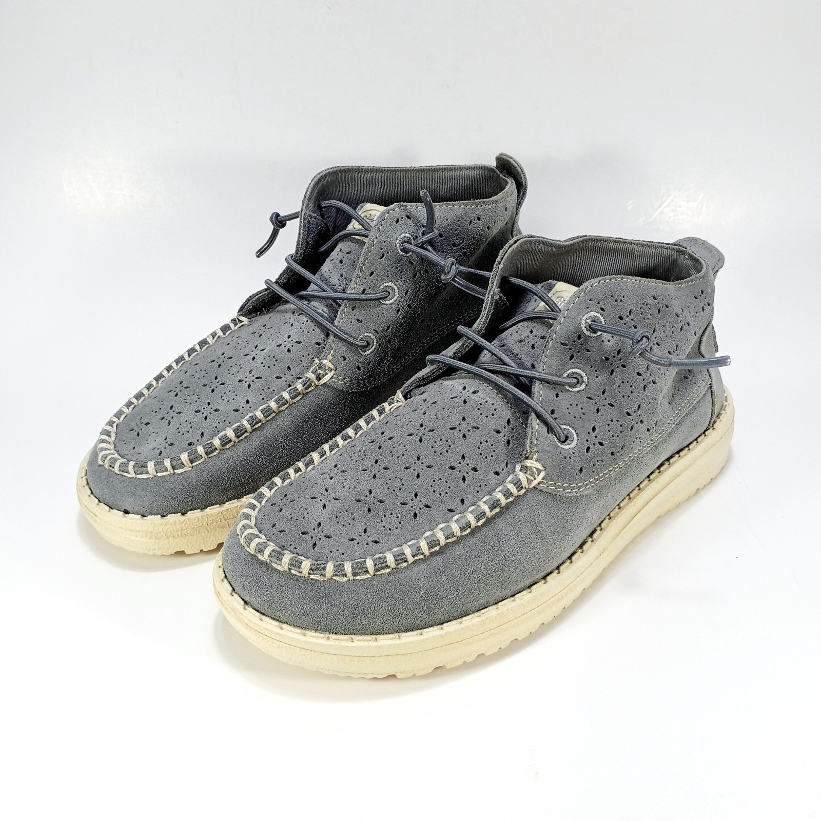 Hey Dude Wendy Mid Suede Boho Womens 6 Grey Suede Slip On Sneakers