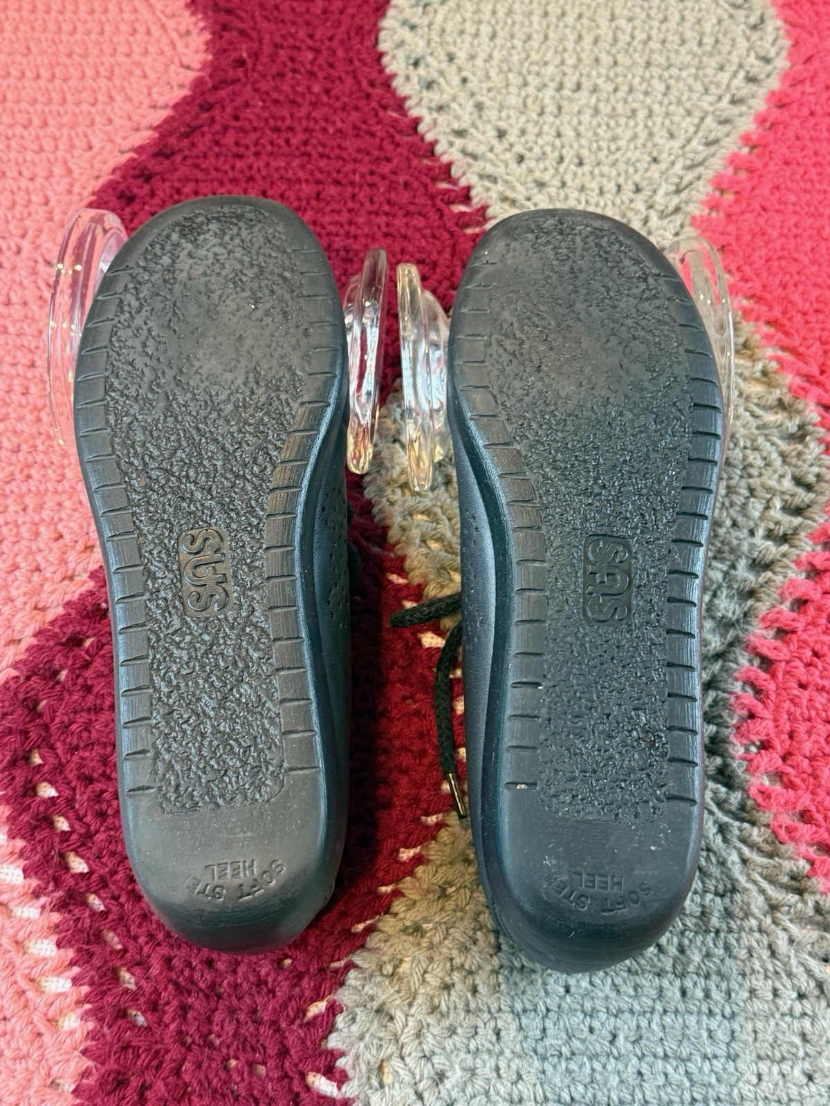 Vintage SAS Handsewn Black Leather Moccasin Lace Up Comfort Shoes Women’s US 6.5