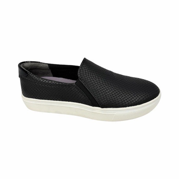 Dr. Scholls Nova Slip On Sneakers Black Snake Print Faux Leather Size 7M