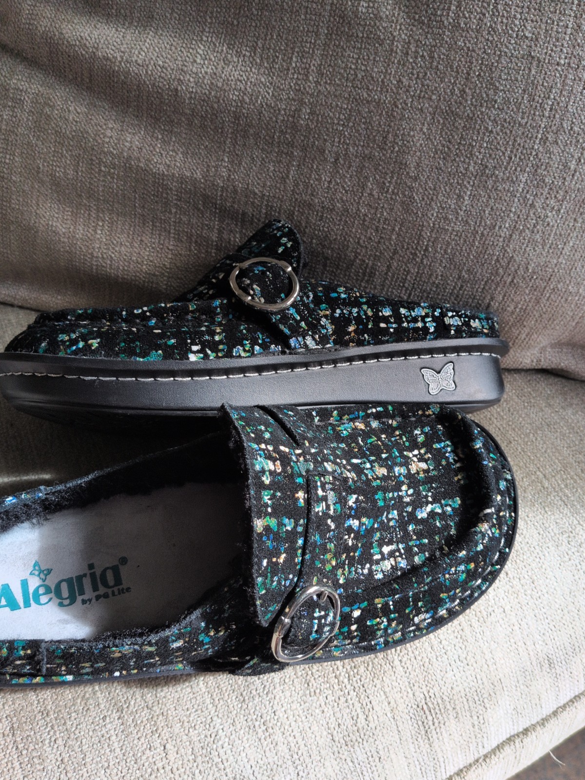 Alegria Brigid Women’s Posh Slip-On Geometric Pattern Mules Size 39 EU