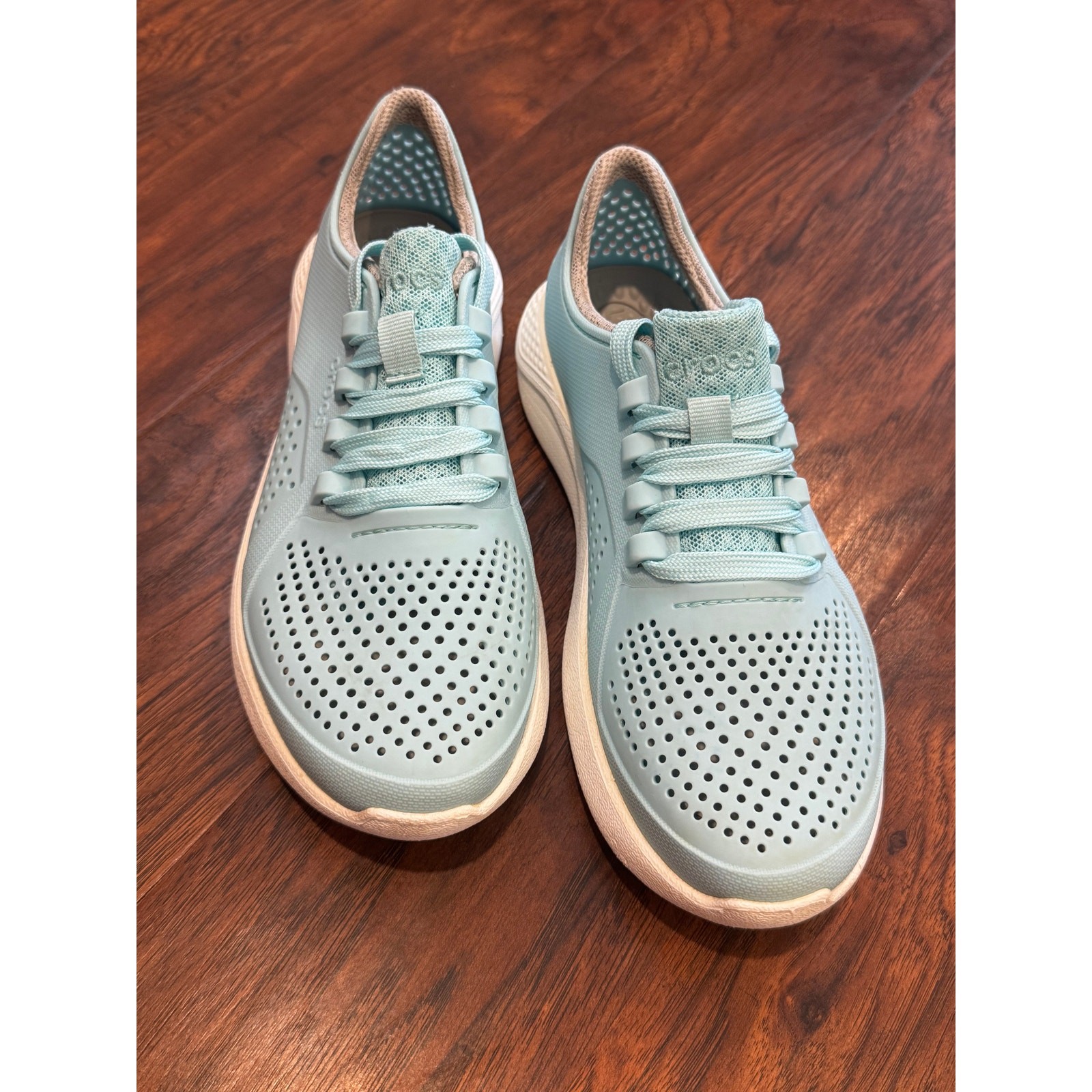 Crocs LiteRide 360 Pacer Wms 6 Sneakers Comfort Walking Teal Blue White 205234