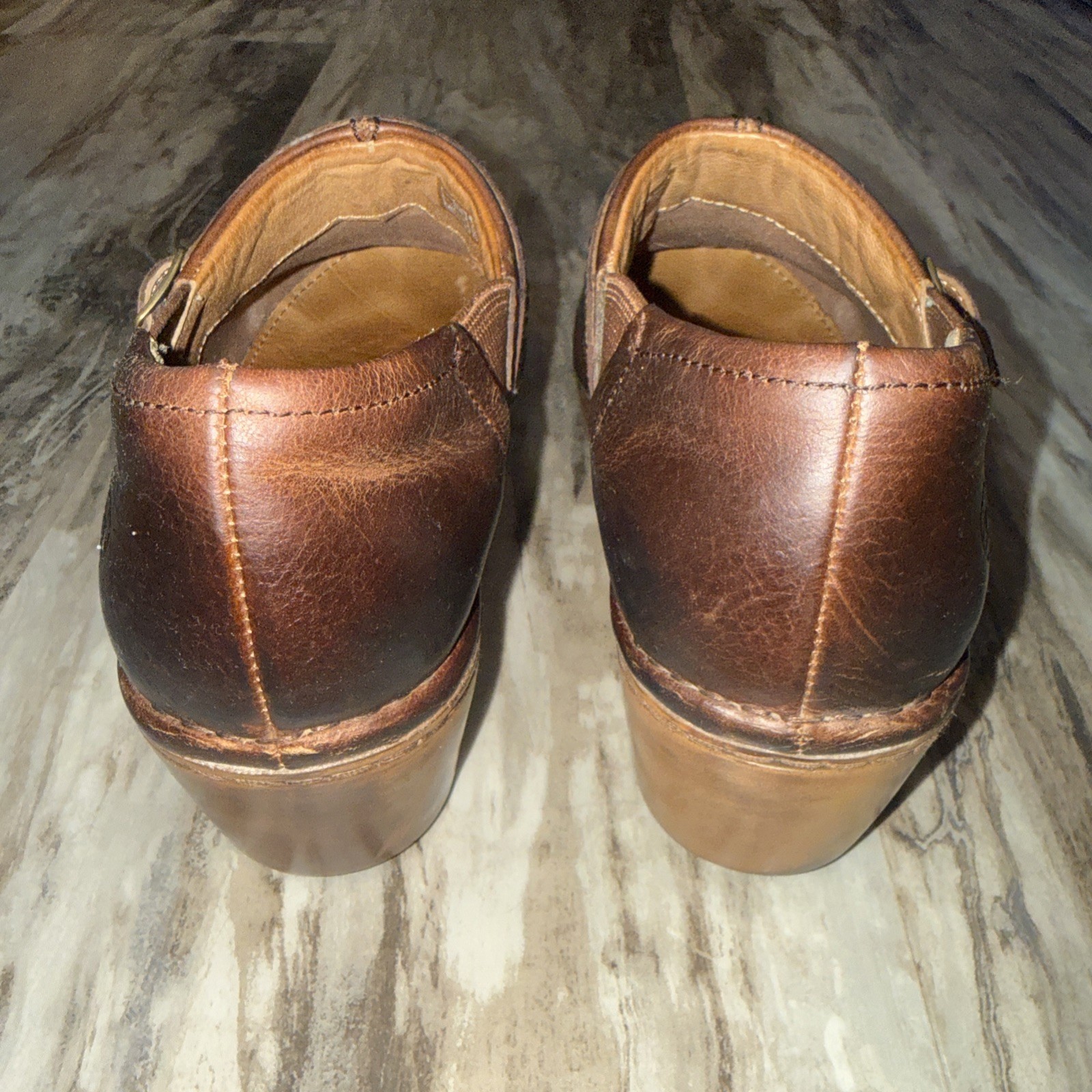 Ariat Clogs Shoes Women’s Size 8 B Brown Leather Slip On Studded Strap Western