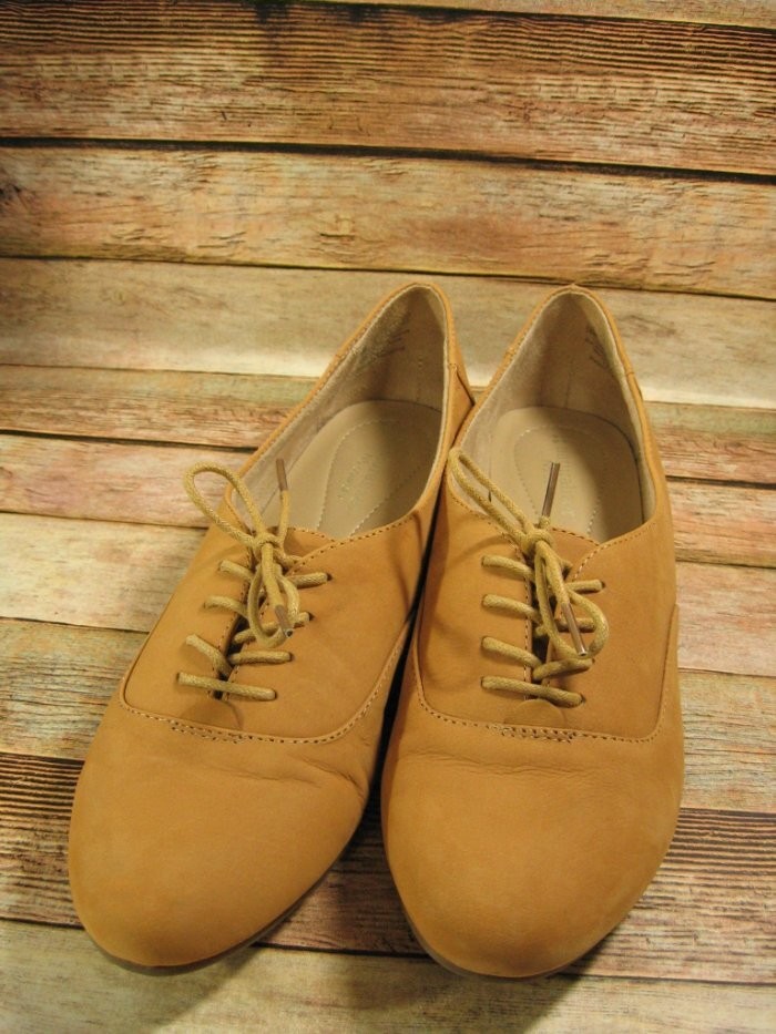 Womens Naturalizer Leal Tan Leather Oxford Lace Up Shoes Sz 10 N5 Comfort