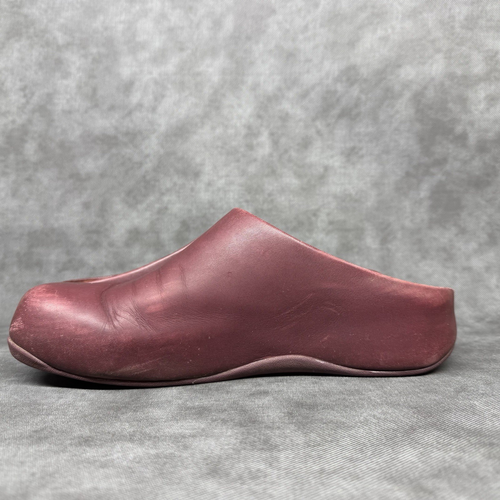 Fitflop Shuv Leather Red Clog Womens Size 9 Comfort Slip On Mule Shoe