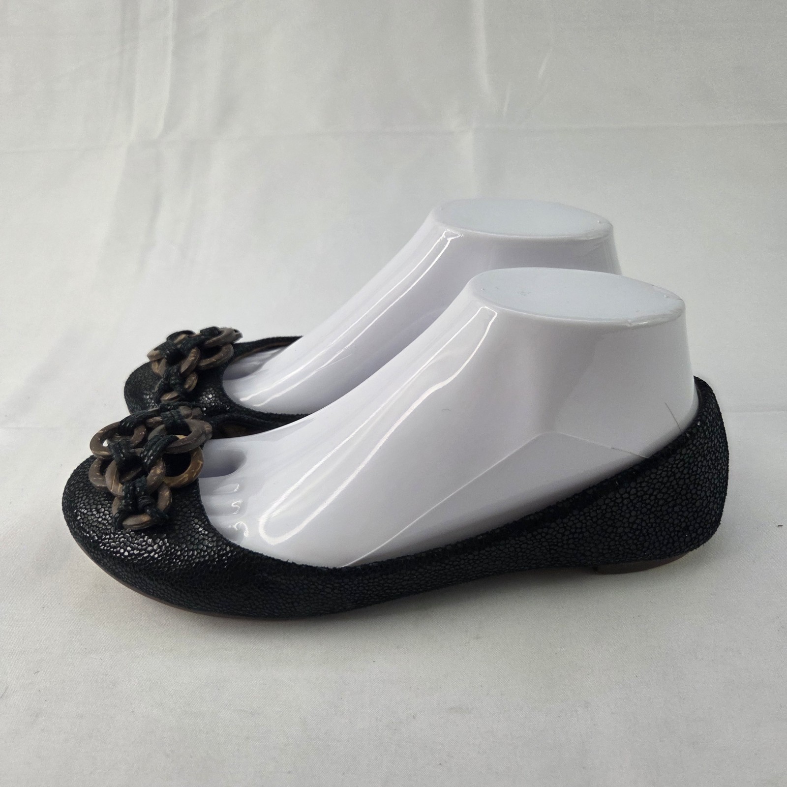 Jeffrey Campbell Ballet Flats Womens 7.5 Black Snake Print Leather Slip On Shoes