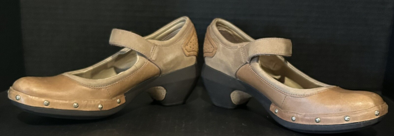 Merrell Luxe Leather Coffee Brown Studded Mary Jane Pumps 1132212 Women’s Size 8