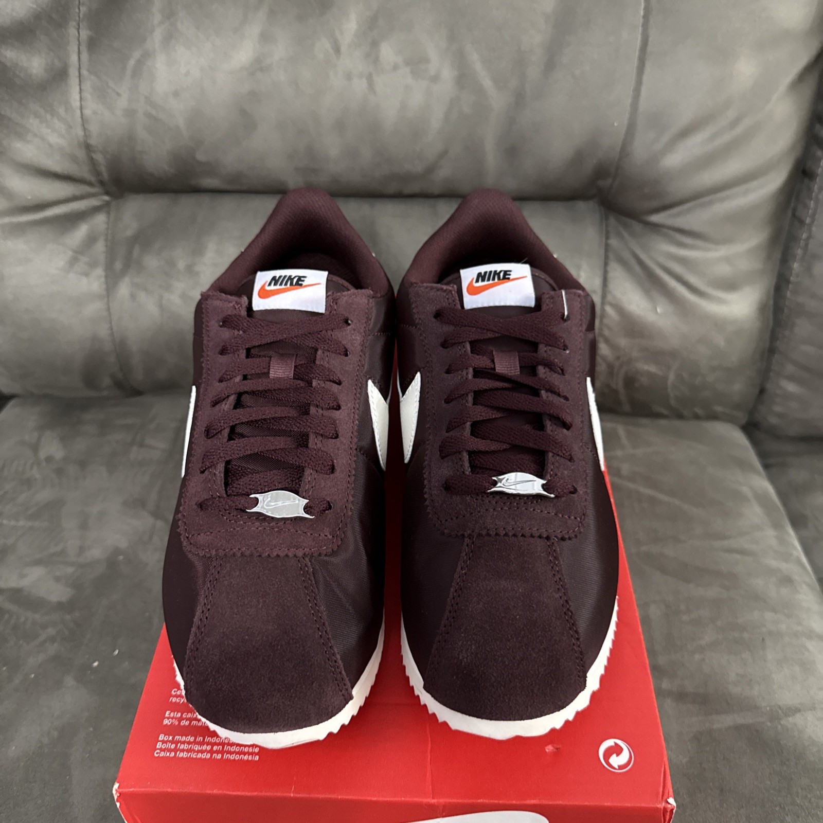 Nike Cortez Textile Shoes Burgundy Crush/Sail DZ2795-605 Size W10/M8.5
