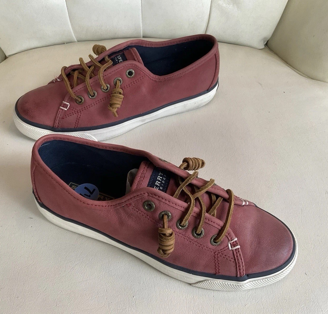 Sperry Top-sider Sea Coast Pink Salmon LeatherBoat shoes Sneakers Womn’s Sz. 7.5