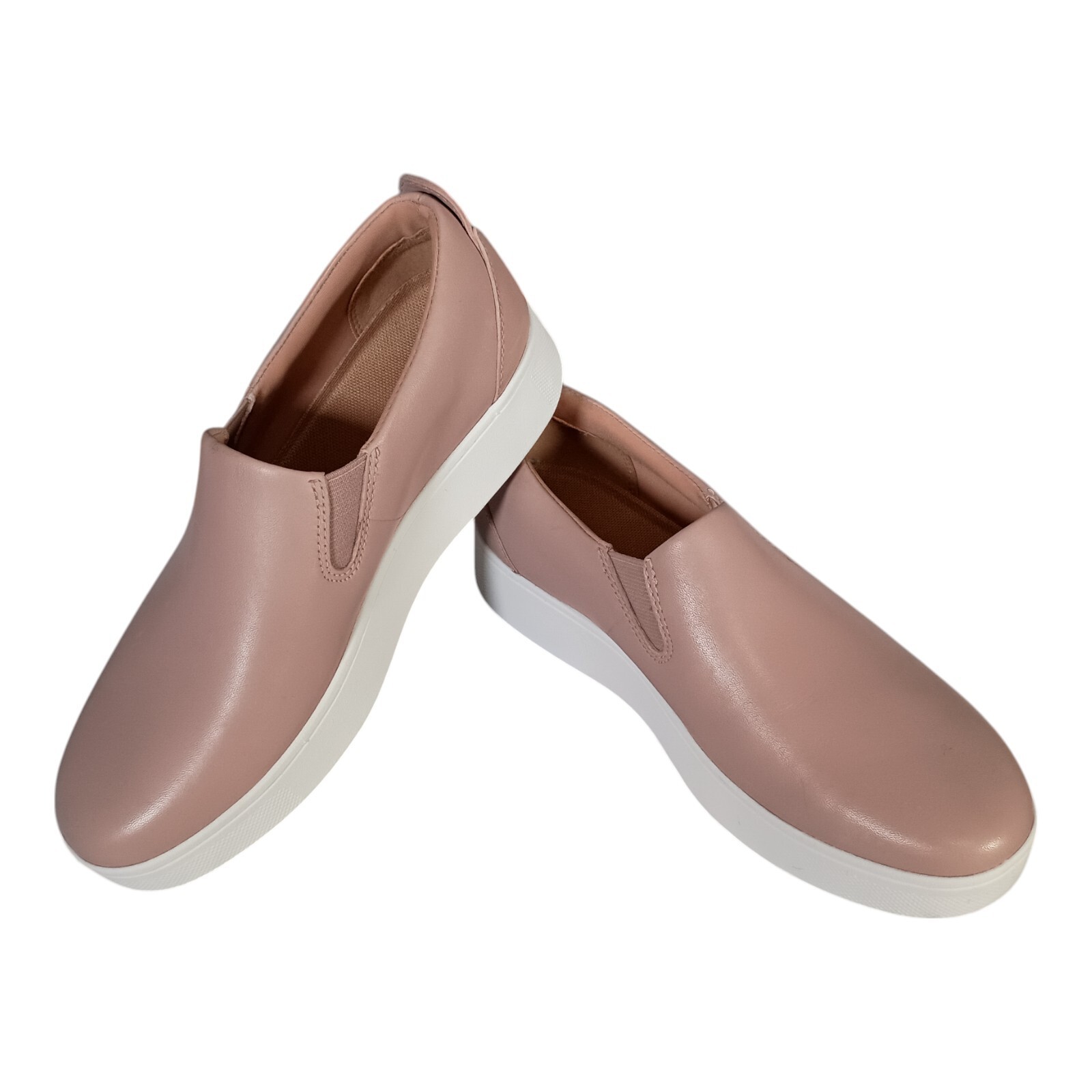 Fitflop Shoes 5 Womens Beige Sania Skates Leather Sneaker Flat Closed Toe Low