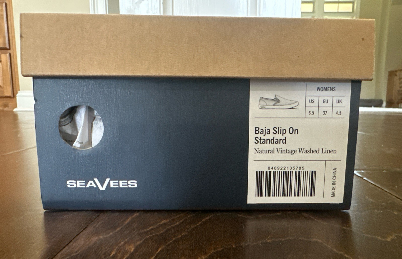SeaVees Baja Slip On – Natural Vintage Washed Linen – Women’s 6.5