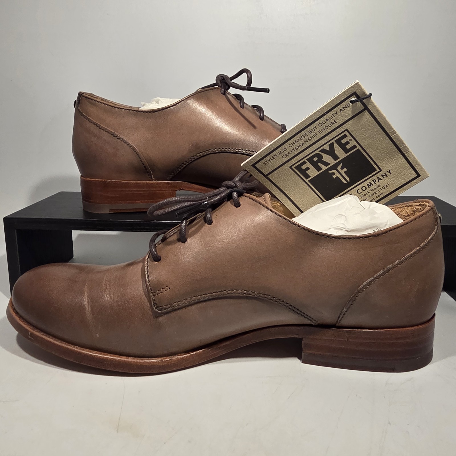 Frye Melissa Leather Plain Toe Oxfords Brown Lace Up Derby Shoes Women’s 8 B