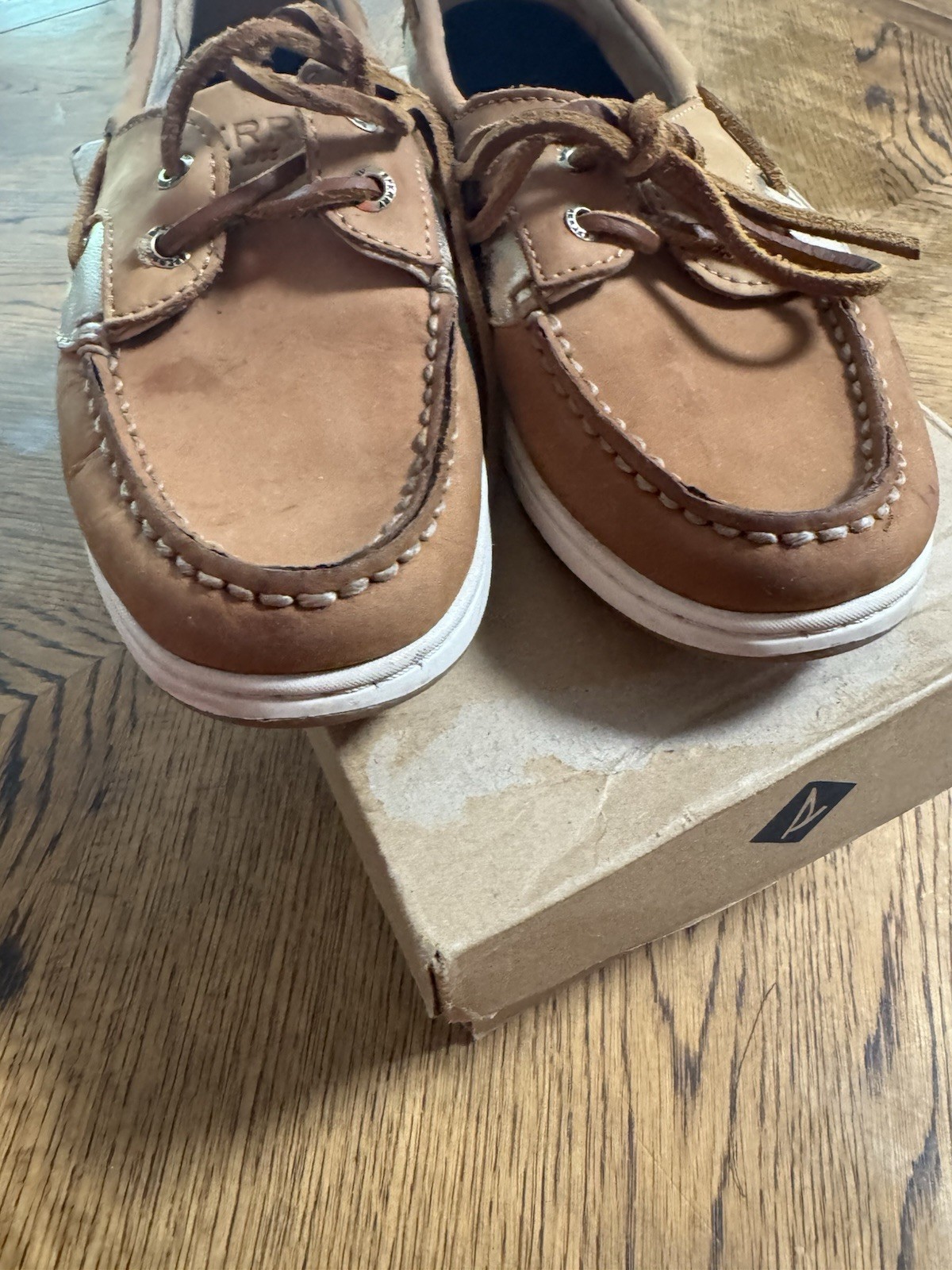 SPERRY Top Sider Women’s Size 7 M Koifish 2 Eye Boat Shoes Linen/Oat 95589 (D8)