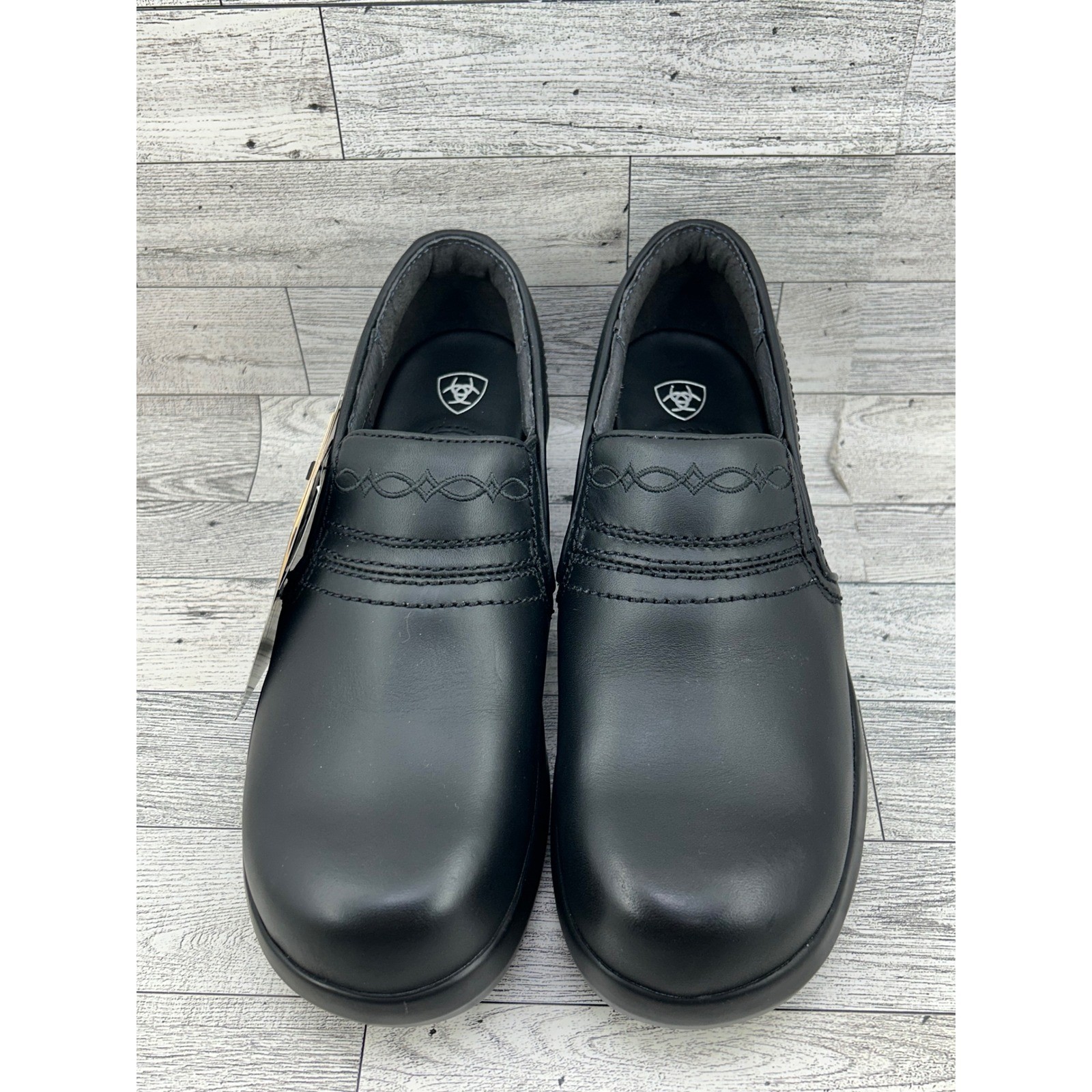 Ariat Safety Clog Women SD Composite Toe Black Leather Work Shoes 10011976 8.5C