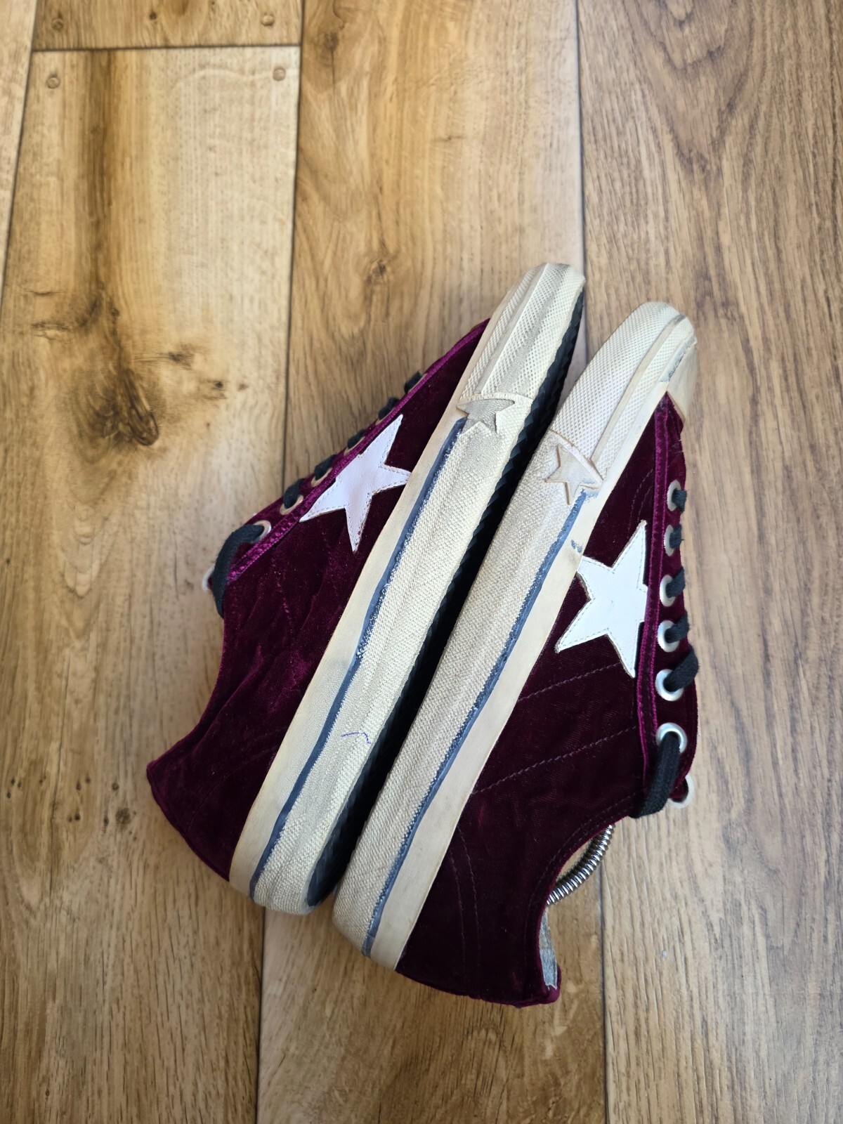 GOLDEN GOOSE VSTAR 2 DELUXE BRAND BURGUNDY SIZE 40 EU, 9.5 US, 7.5 UK