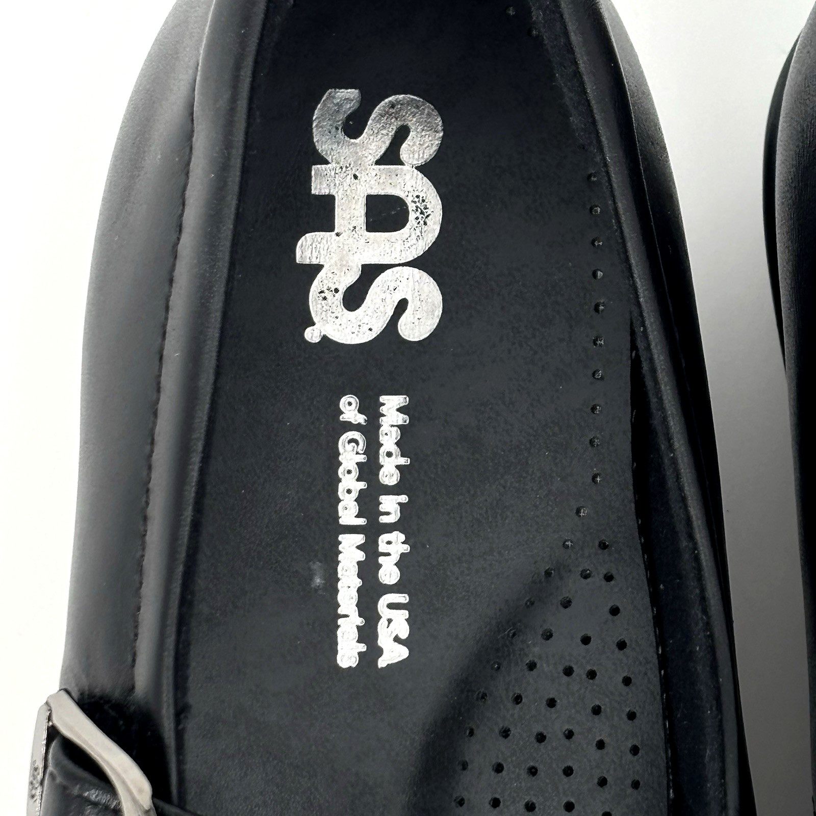 SAS Maria Black Mary Jane Comfort Shoes Leather Adjustable Strap Tripad 8.5M New