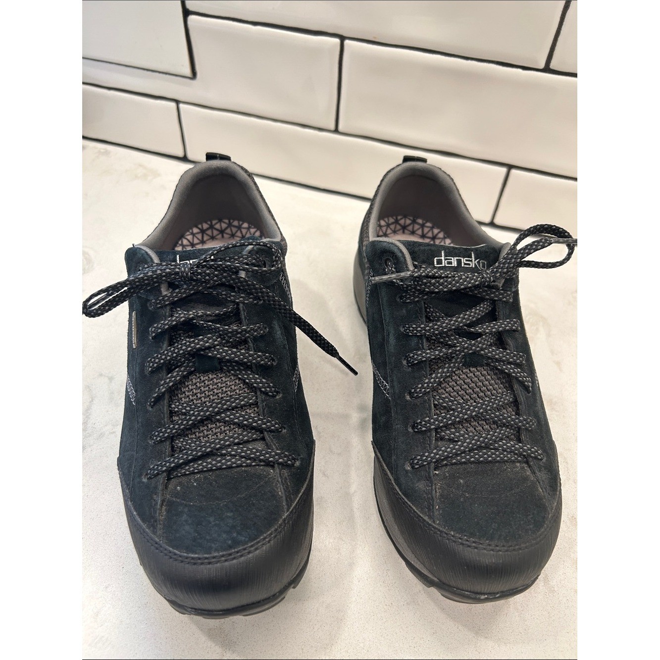 Dansko Paisley Waterproof Sneaker EU 38 Gray Suede Leather Vibram Hiking Comfort