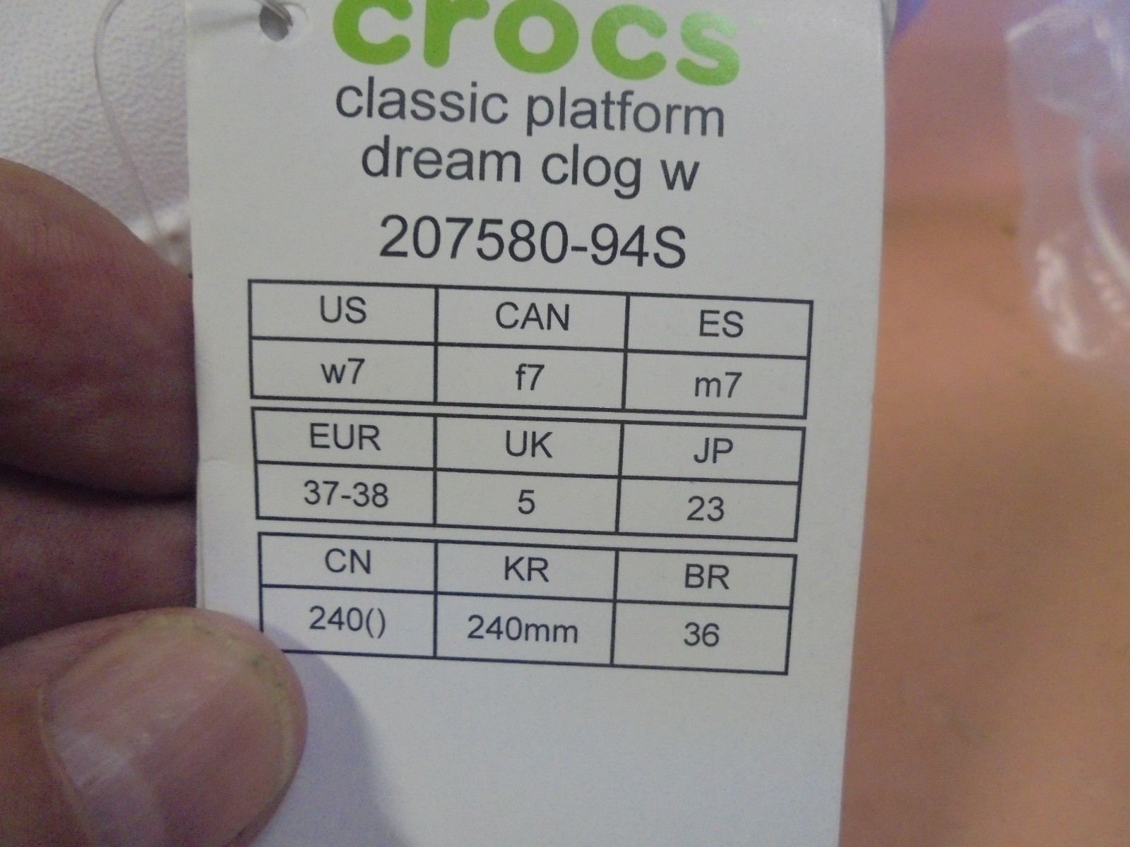 New Crocs Classic Platform Dream Clog Women’s 7 White Multi