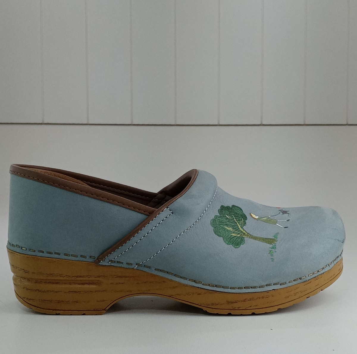 Dansko Twin Pro Dog Walkers Milled Nubuck Women’s Clogs Blue/Brown Sz 40/9-9.5