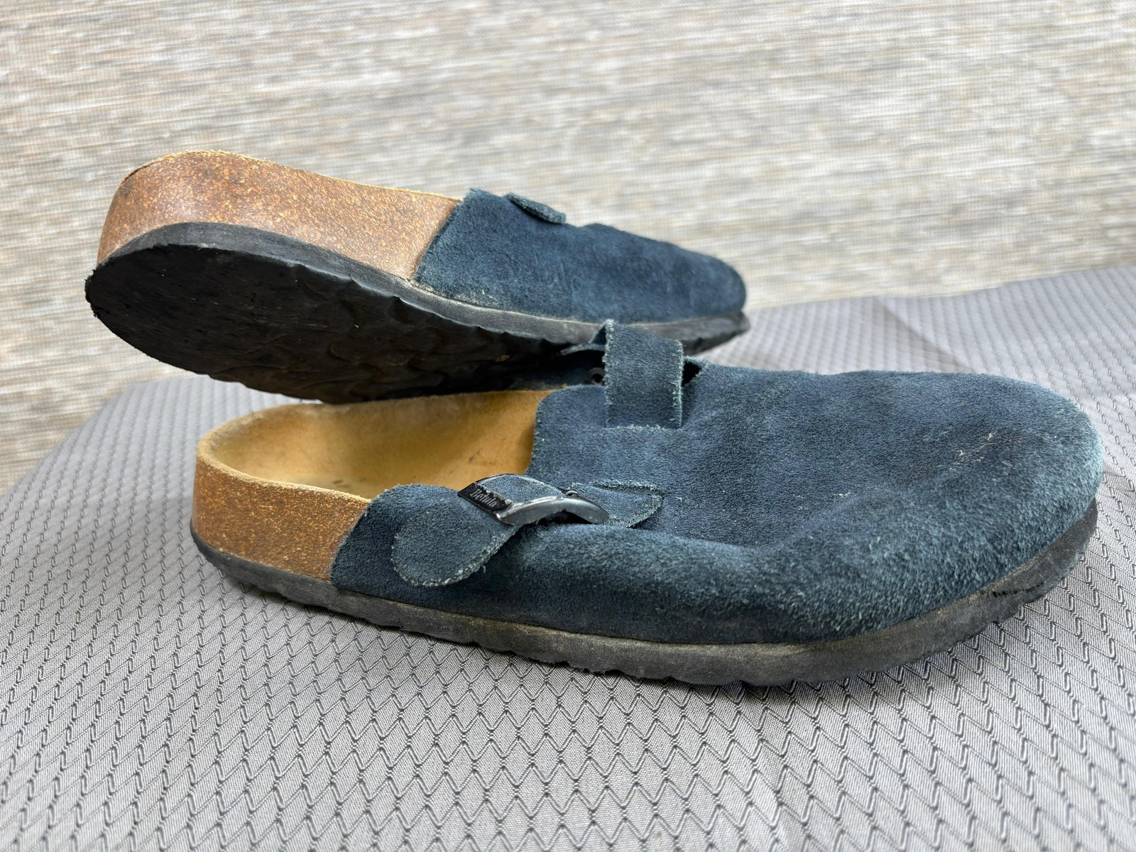 Betula Clog Shoes Womens Size 7 Blue Suede Slip On Comfort Sandals EU 38