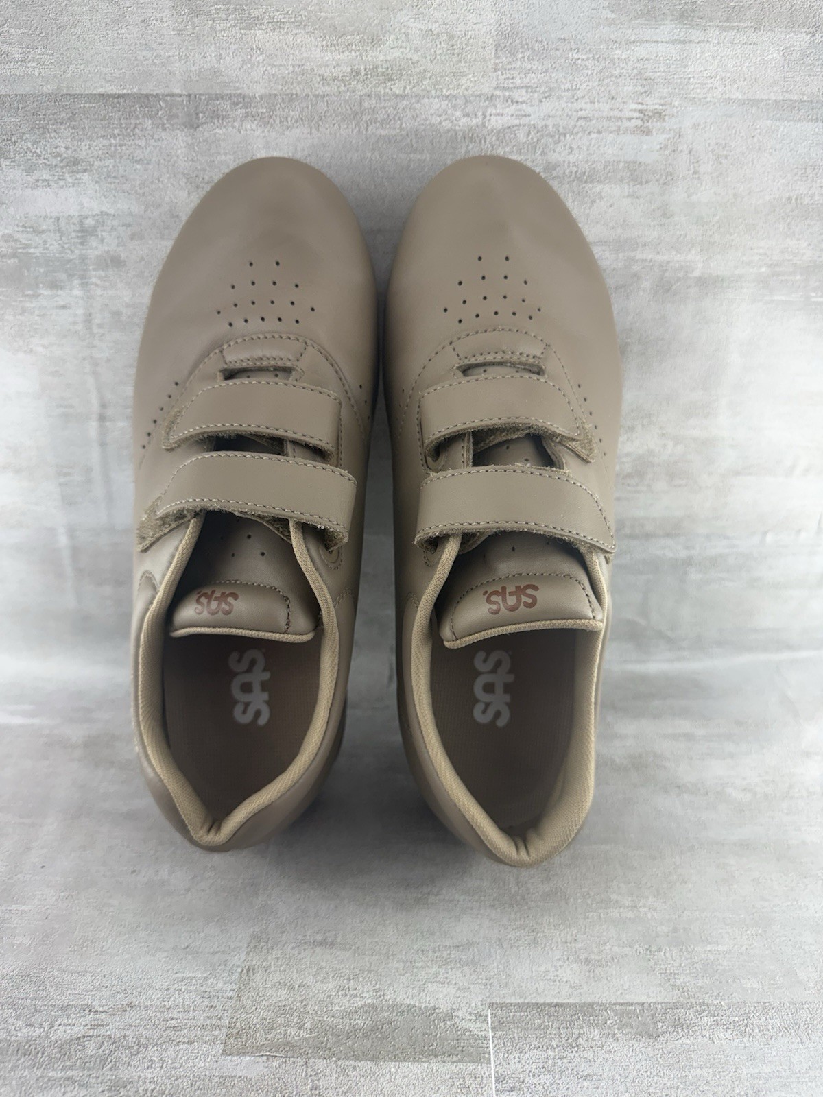 SAS Me Too EZ Straps Women’s 8 Wide Wide Walking Comfort Shoes Mocha Leather
