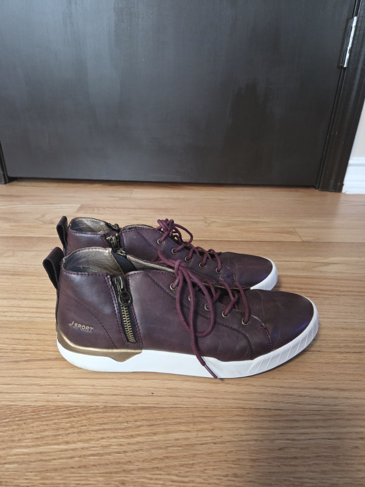 JAMBU JSPORT WOMEN ANKLE SNEAKERS SIZE 10 M BURGUNDY LEATHER SHOES