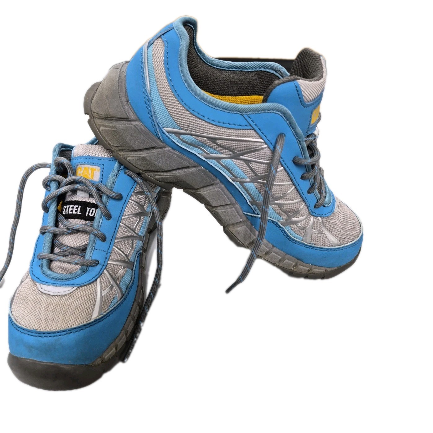 Womens CAT Caterpillar Blue/Gray Steel Toe Ergo SRX Sneaker Work Shoes SZ 7