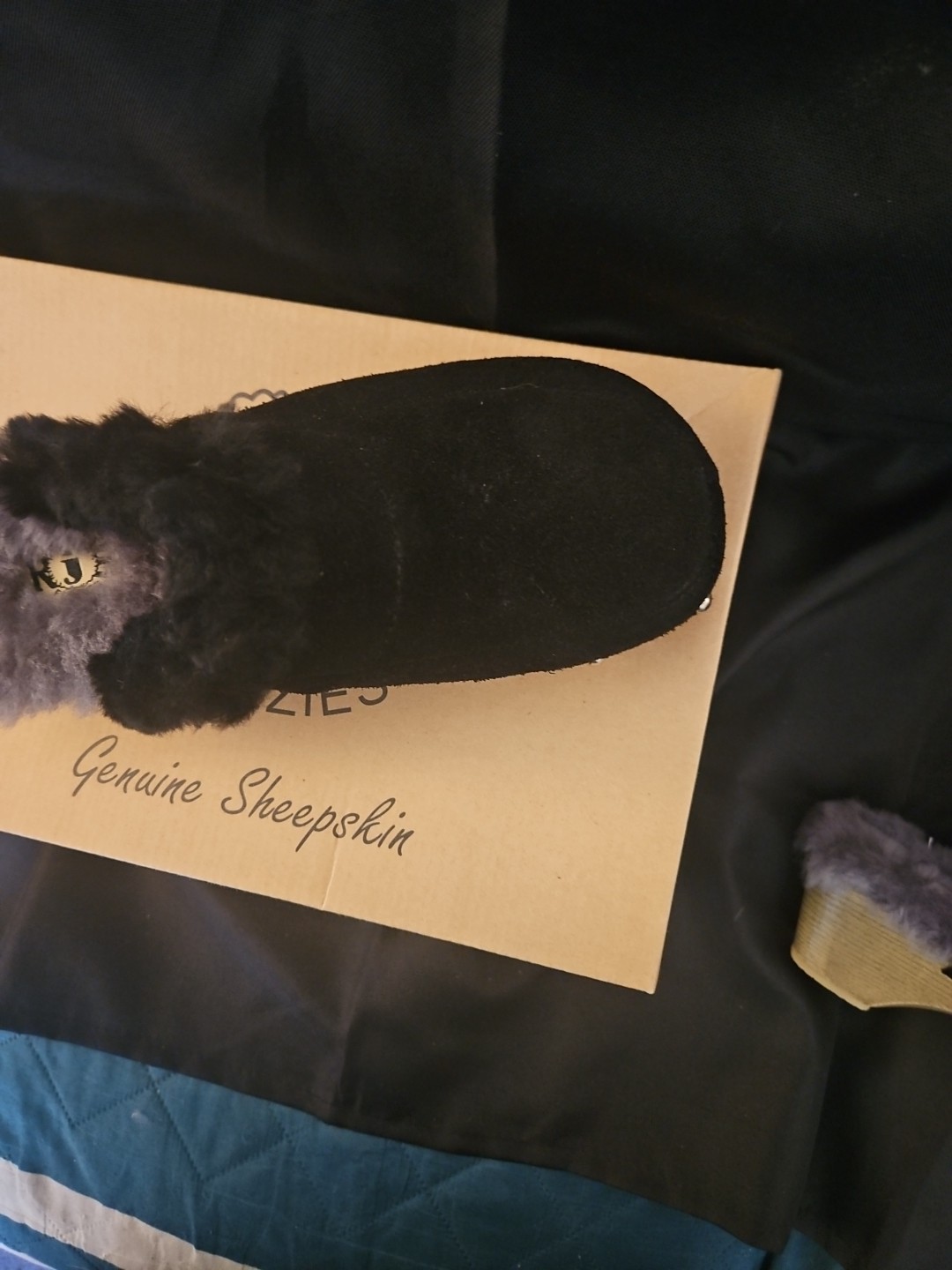100% Sheepskin Black Comfort Leather Monica Clog Size 7 , 2″ Heel
