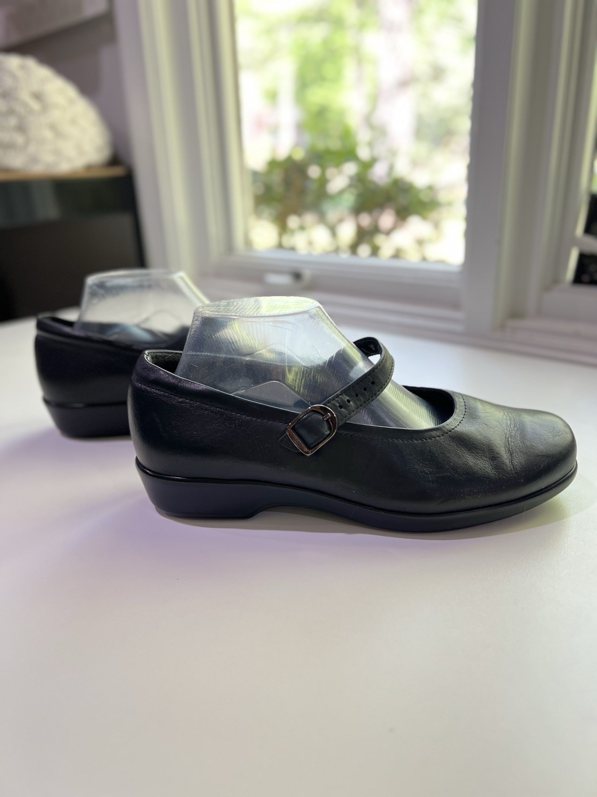 SAS Maria Mary Jane Womens Comfort Shoes Black Leather Size 9W Wide Width