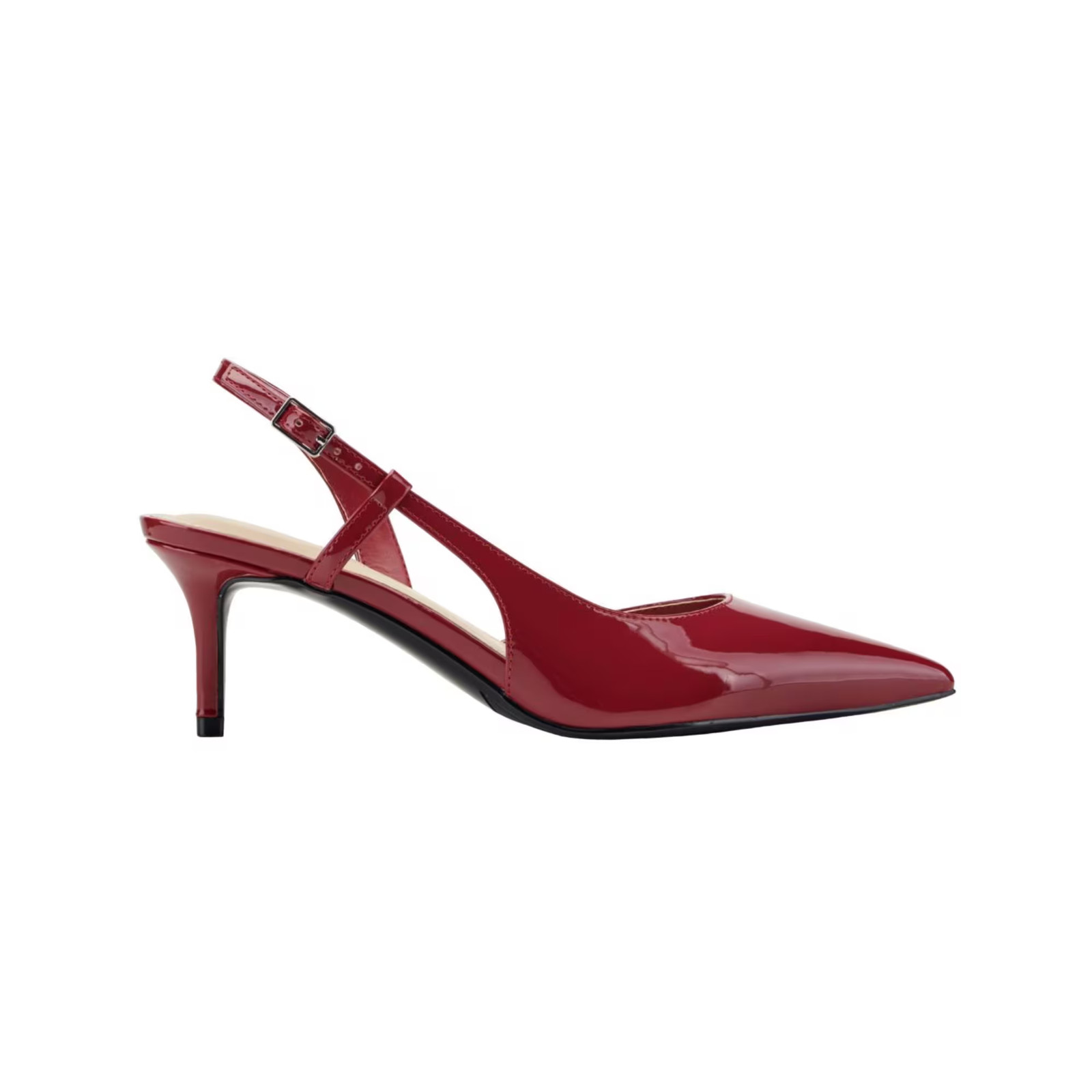 Women’s Marc Fisher Caya Slingback Kitten Heel Pumps Black Patent