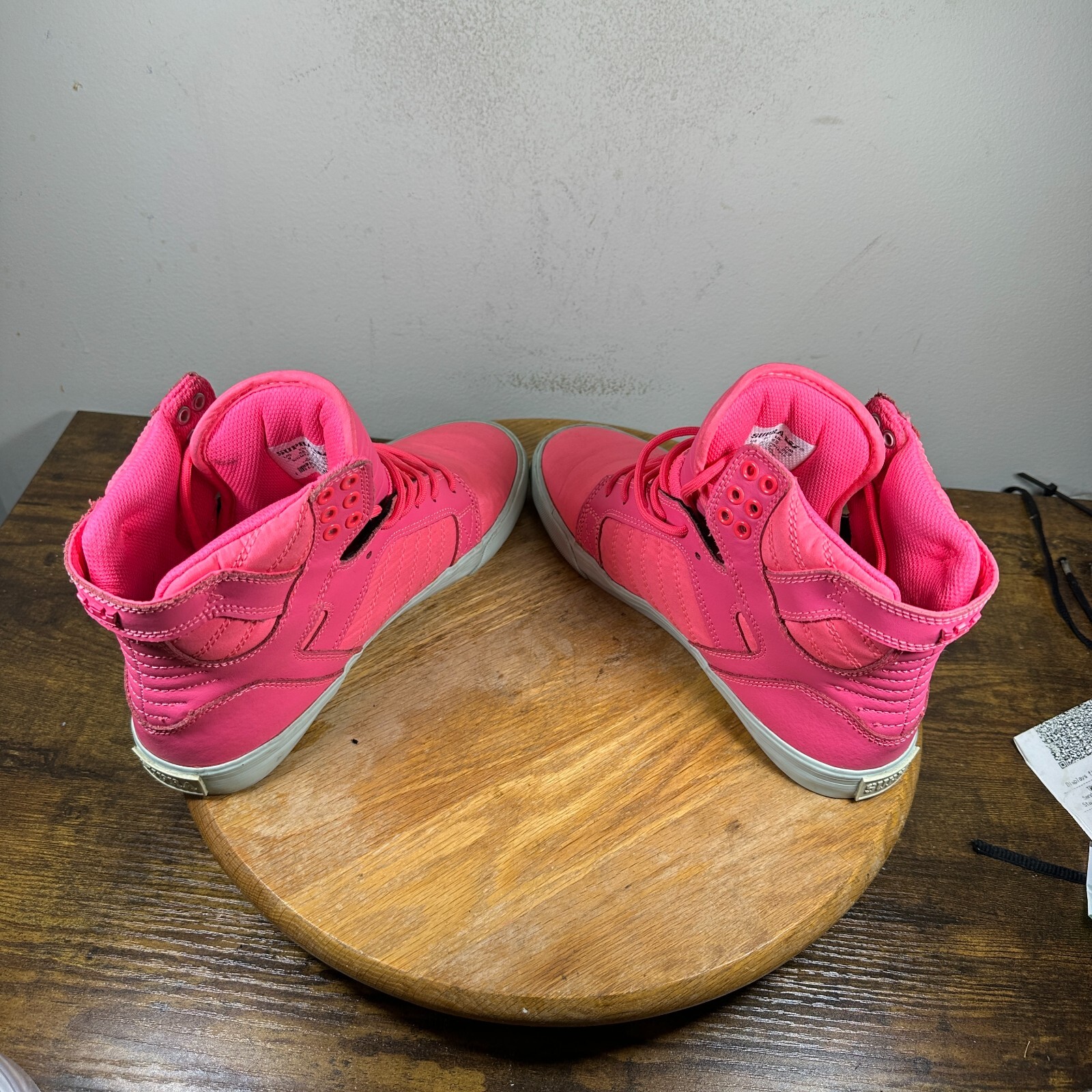 Supra Skytop Pink White High Top Shoes Sneakers Women’s Size 9