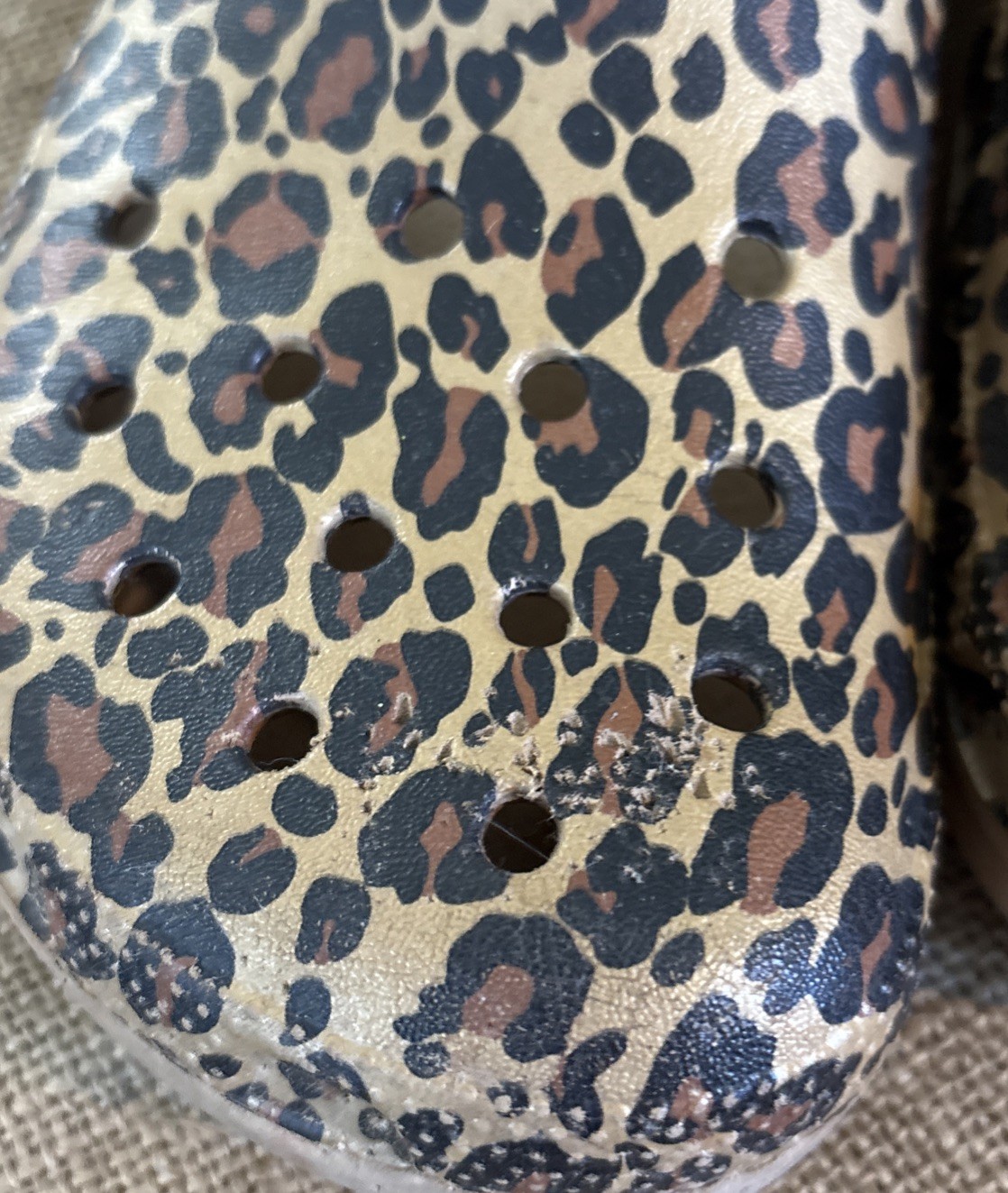 Crocs Classic Clogs Leopard Print Brown Tan Sz M5 W7 No Straps