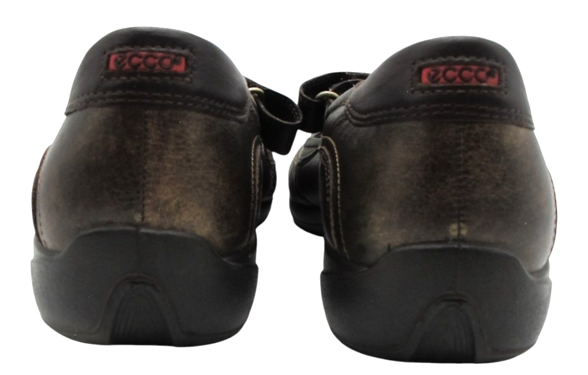 Ecco Cloud Mary Jane Shoe Sz 40 ( 9 – 9.5 ) Loafer Brown & Bronze Leather Flat