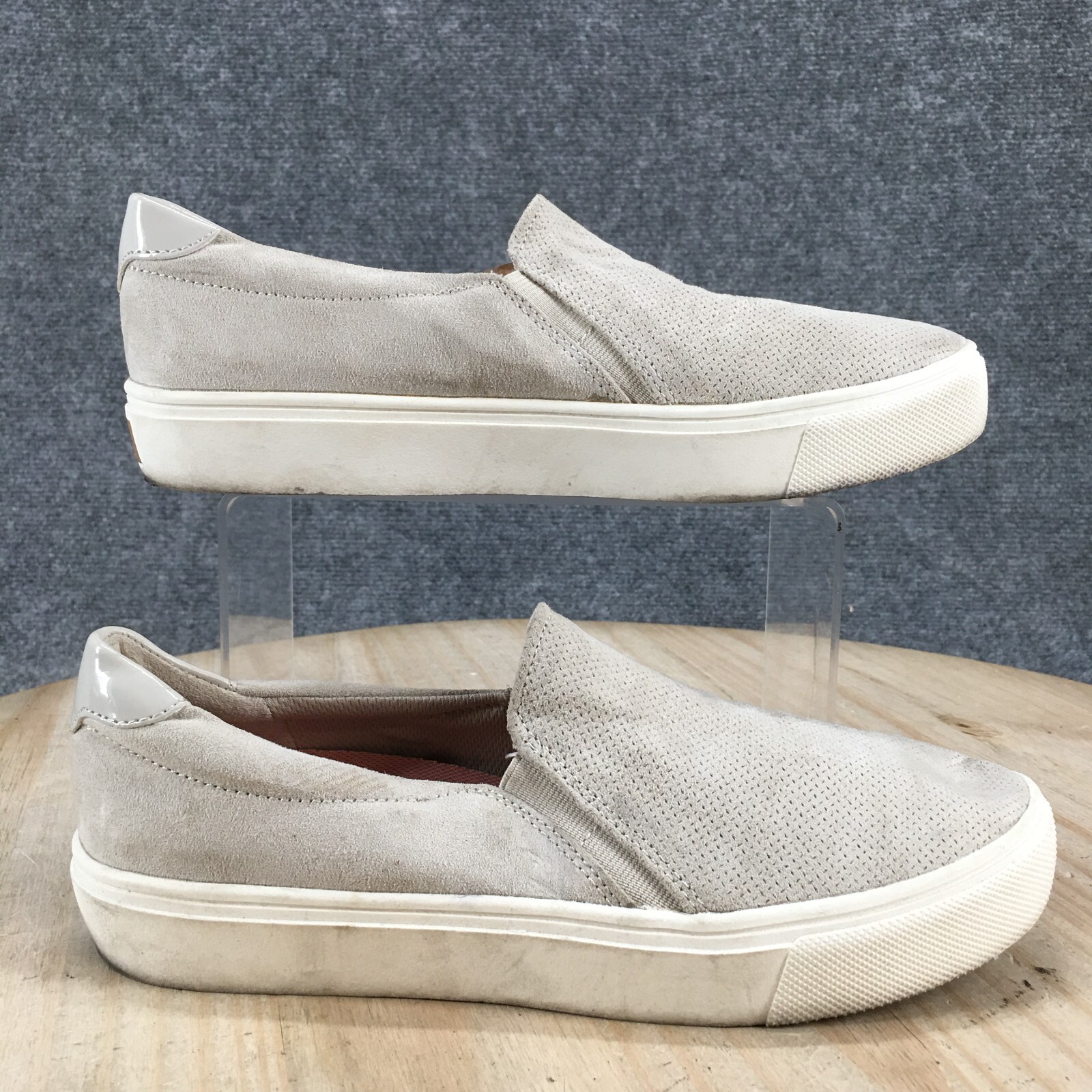 Dr. Scholls Shoes Womens 7M Nova Slip On Sneakers Gray Fabric Perforated Comfort