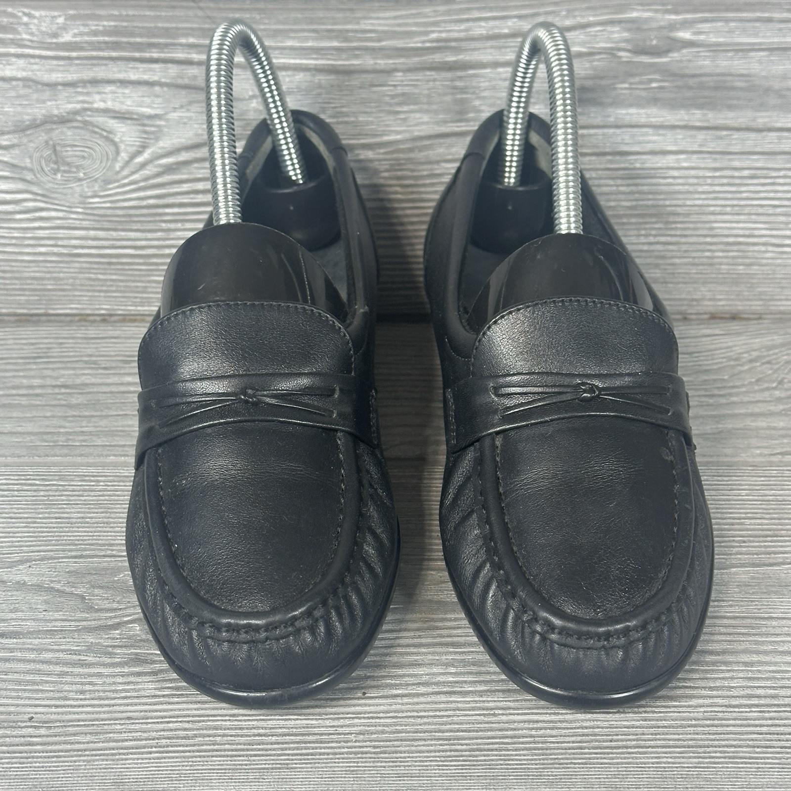 SAS Shoes Women’s 6 B Easier Tripad Comfort Slip On Wedge Loafer Leather Black