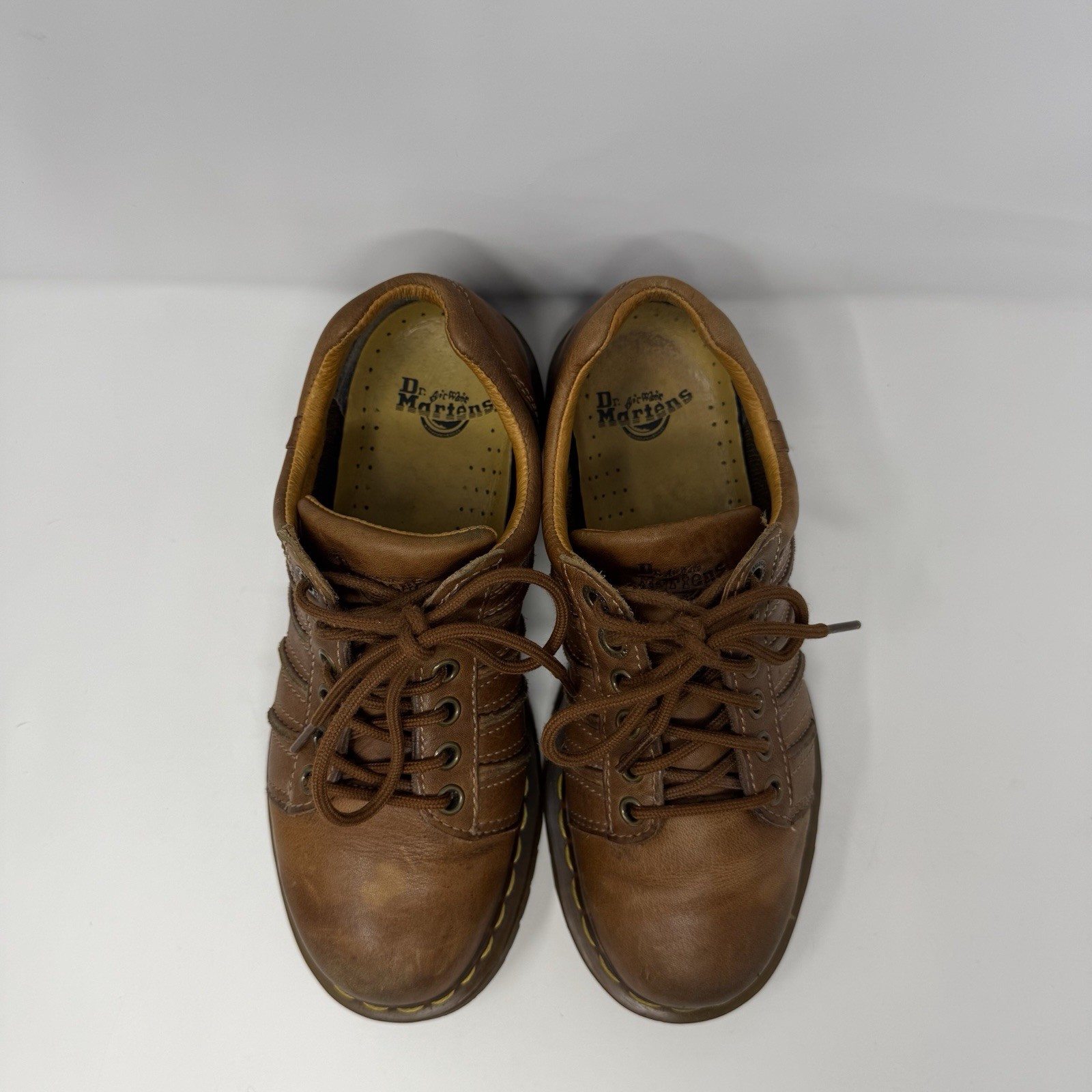 Y2K Dr Martens Chunky Oxford Shoes Brown Leather 12037 Womens Size US 7 UK 5