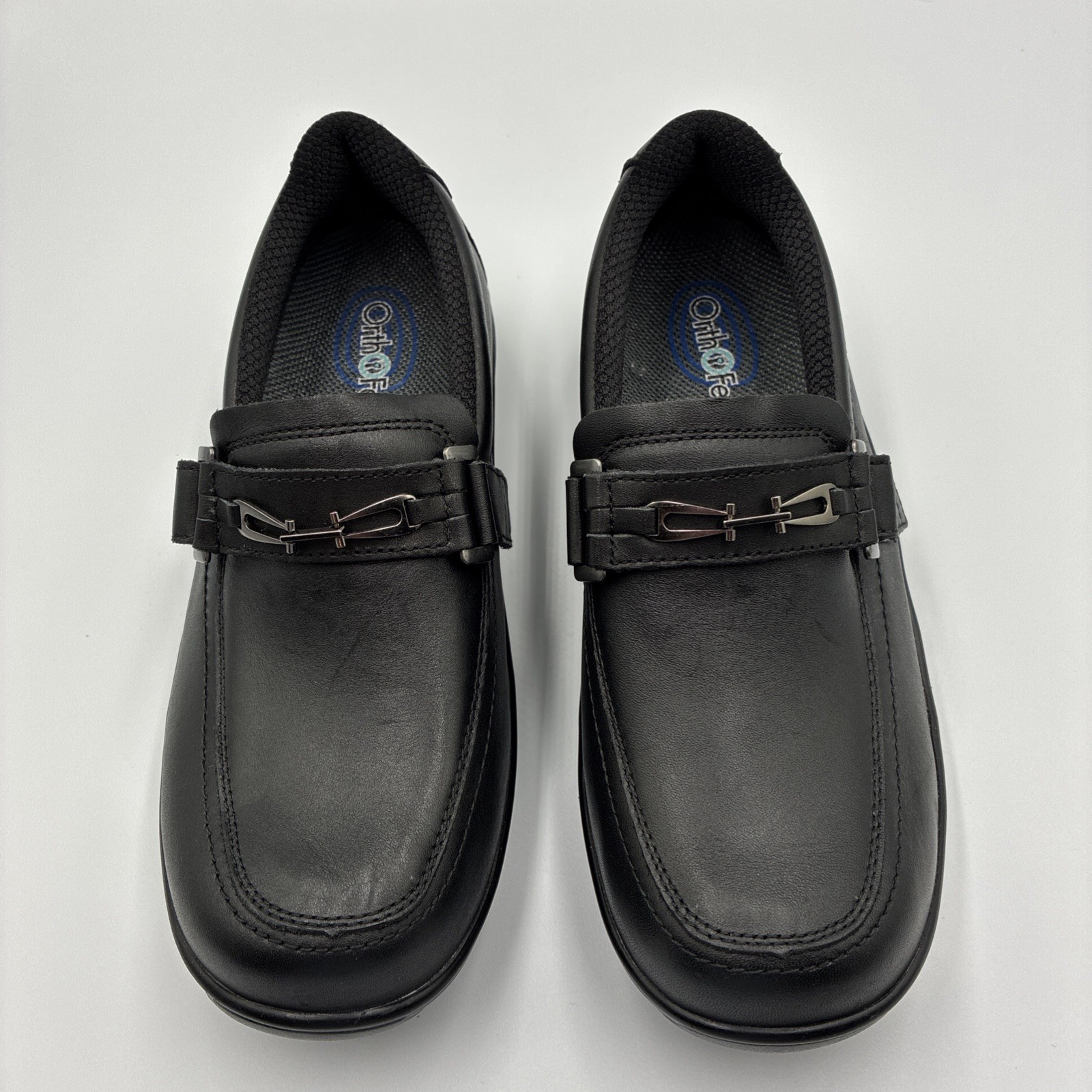ORTHOFEET Women’s Shoes Chelsea 817 Black Leather Loafer Size 8 EE ExtraWide NEW