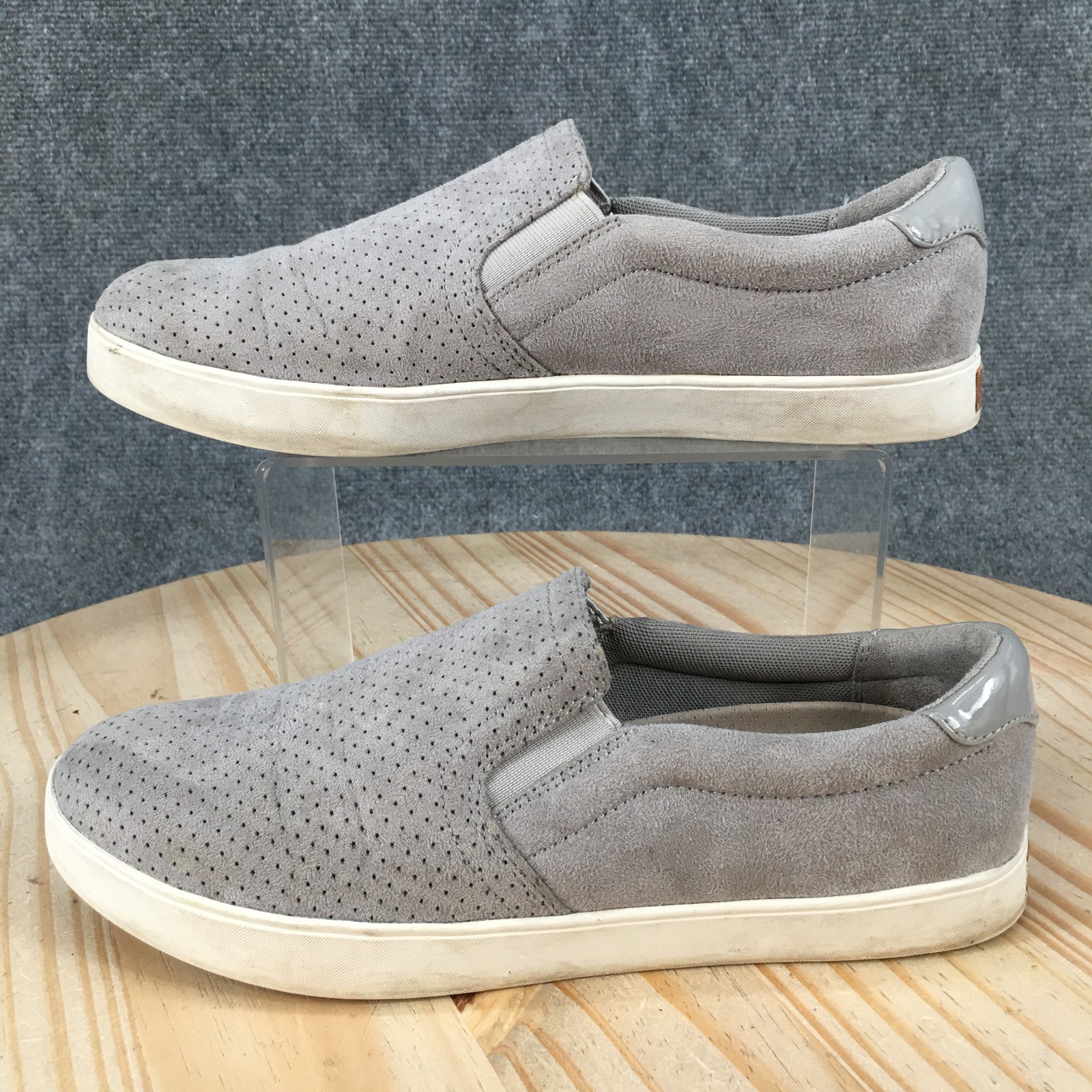 Dr Scholls Shoes Womens 8.5M Madison Casual Low Top Slip On Sneakers Gray Fabric