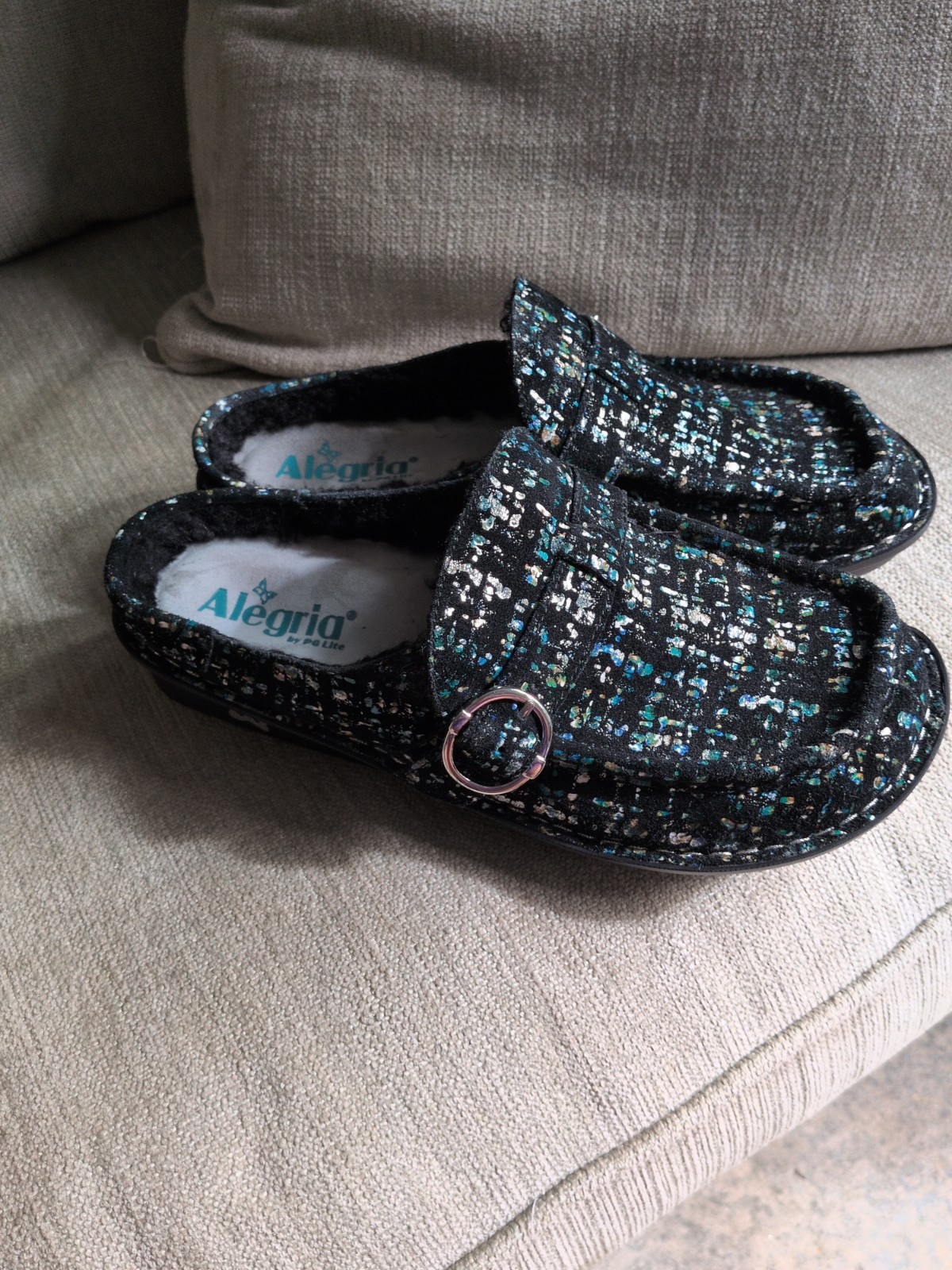 Alegria Brigid Women’s Posh Slip-On Geometric Pattern Mules Size 39 EU