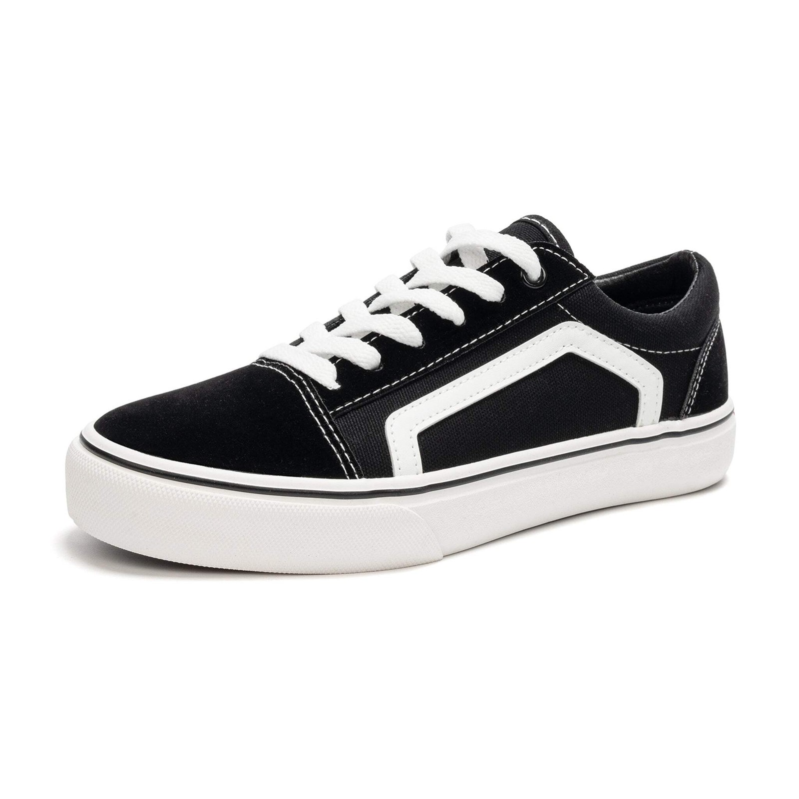 Women’s Classic Retro Canvas Faux Leather Sneakers Low Top Casual Walking Shoes