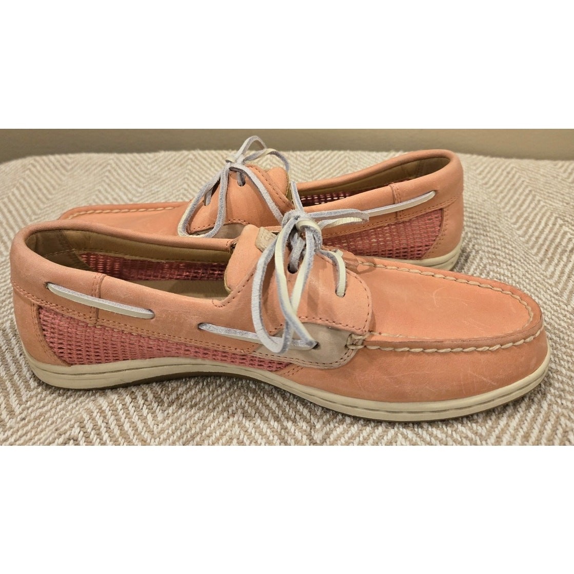 Sperry Koifish Leather Mesh Boat Shoe Pink Womens Size 7