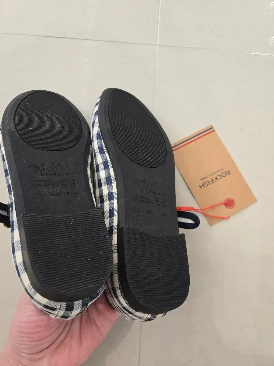 NWT Rockfish Mary Jane Flats Shoes Navy Gingham Check Womens US 5 EU 36 NWOB
