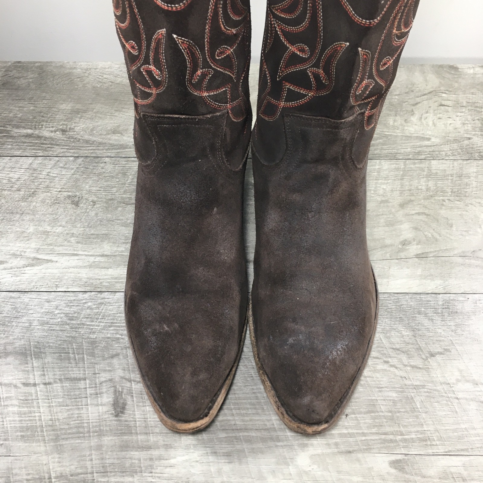 Women’sFrye #76876 Billy Short Stitch Cowboy Western Brown Suede Boots Size 10
