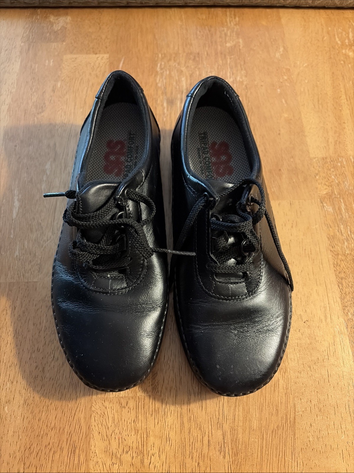 SAS Shoes Womens 6.5 Black Leather Liberty Slip Resistant Sneakers Workwear