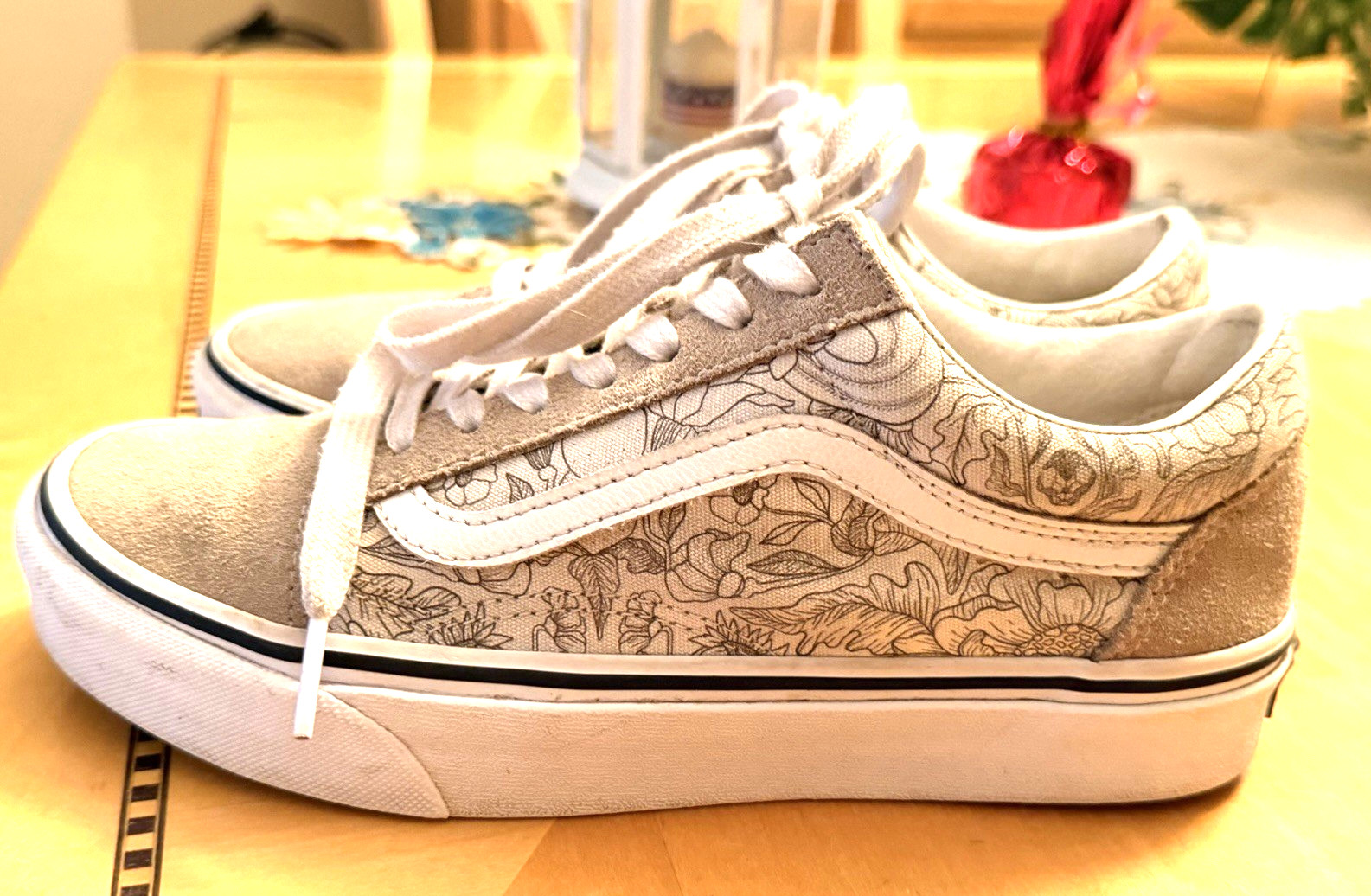 VANS Old Skool Desert Skull Tan White Beige Sneakers Men’s Size 6, Women’s 7.5