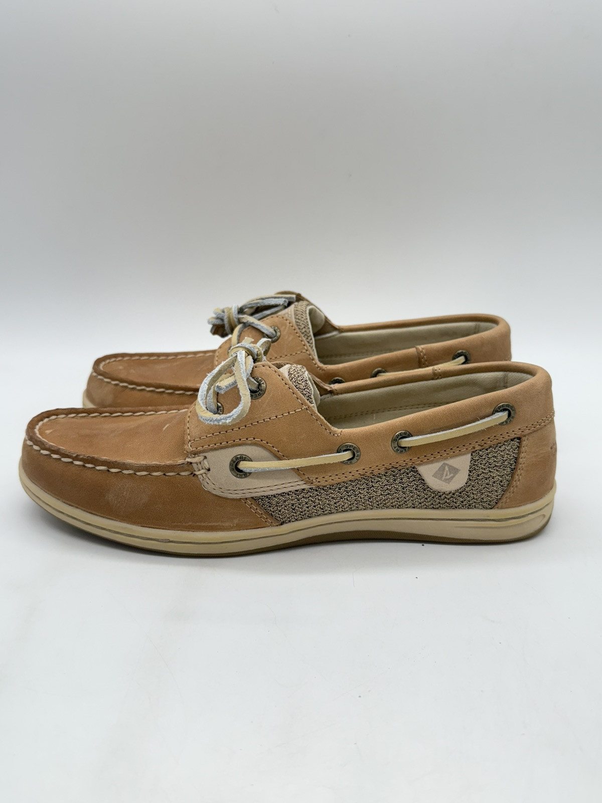 Sperry Women’s Koifish Linen Oats Boat Shoes – Tan – Size US 7.5 – STS95589