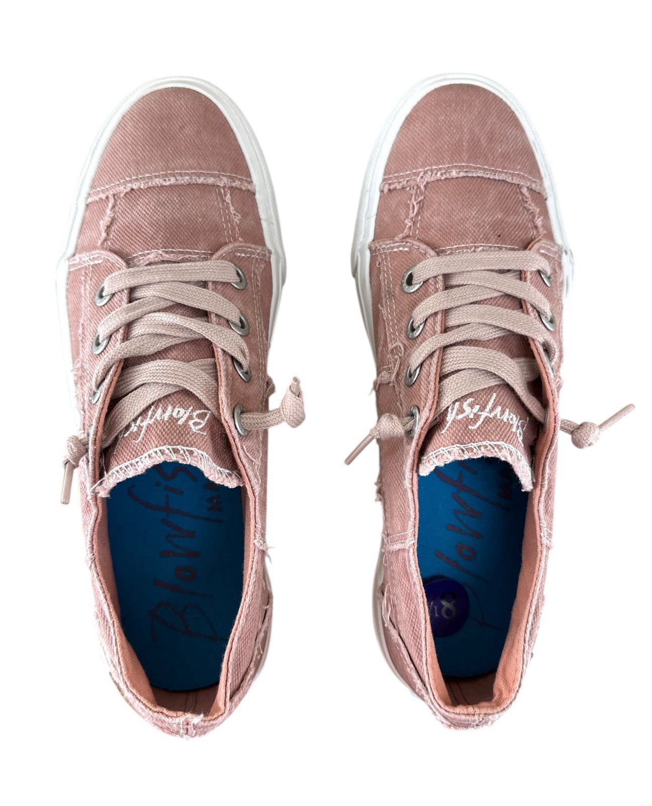 Blowfish Malibu Martina Slip On Women’s Pink Textile Lace Up Sneaker Sz 8.5