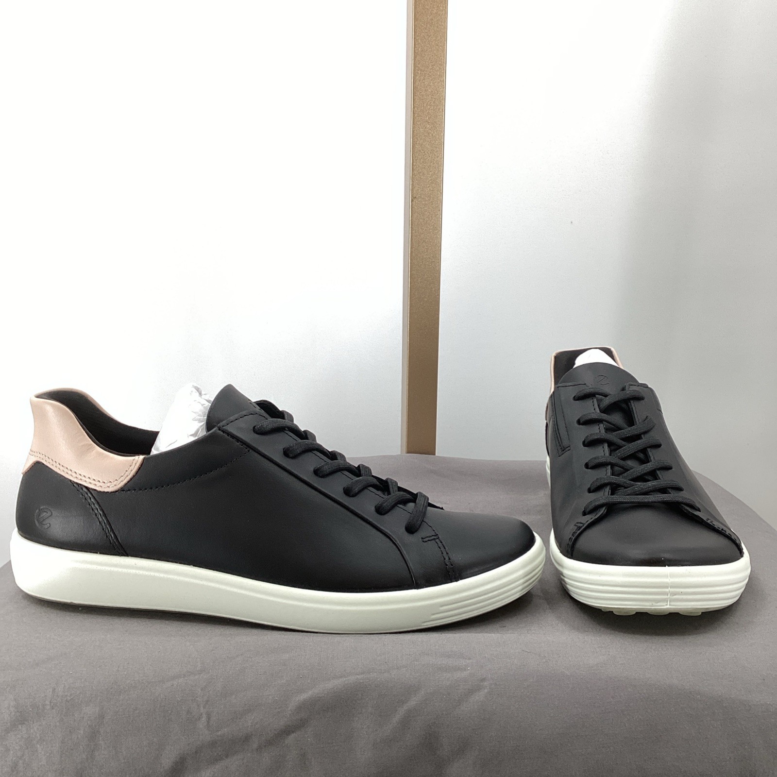 ECCO Women’s Soft 7 Sneaker in Black Leather Size 9-9.5 US 40 EU BNIB