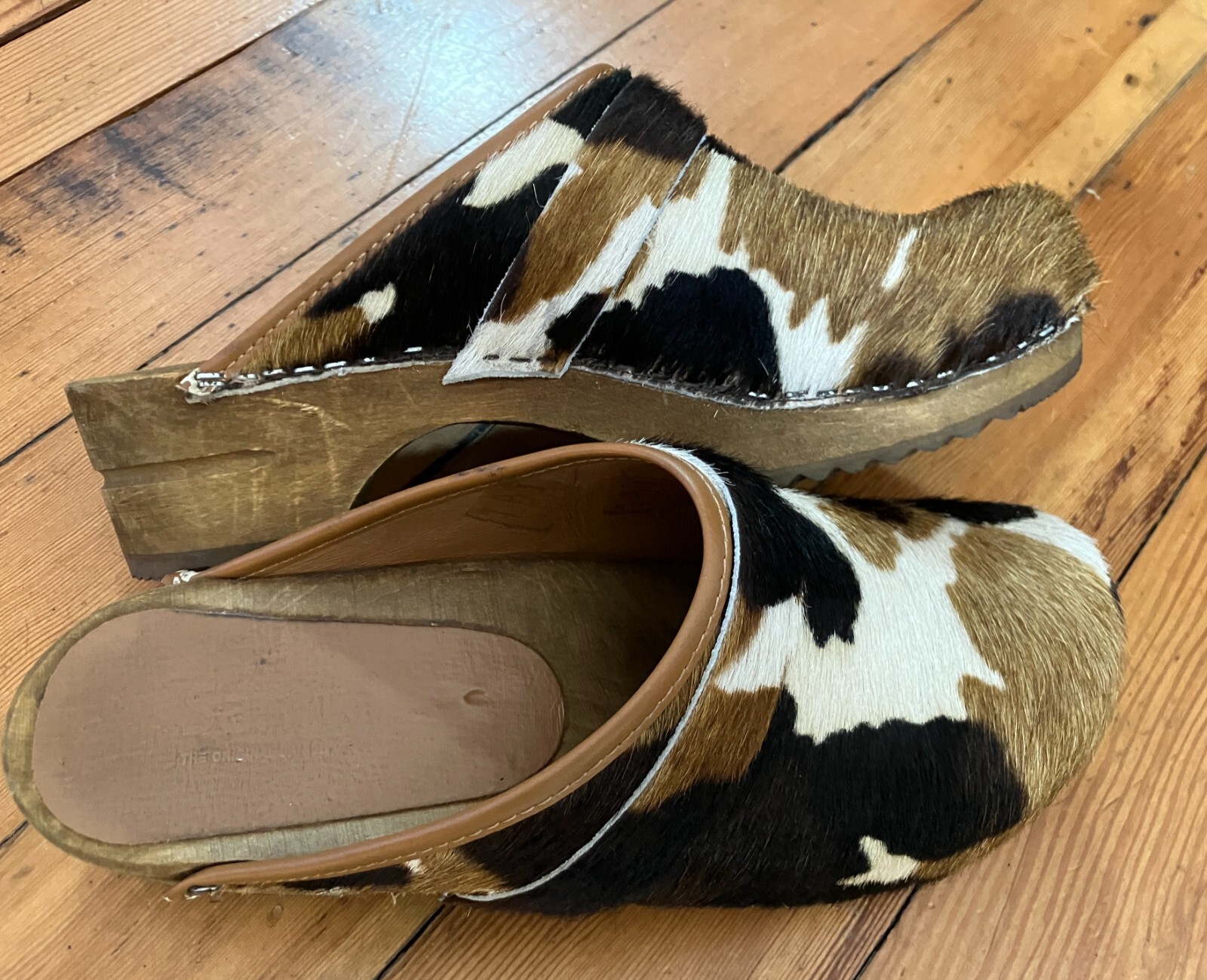 Sanita Pony Hair Camo Swedish Clog Mules 37